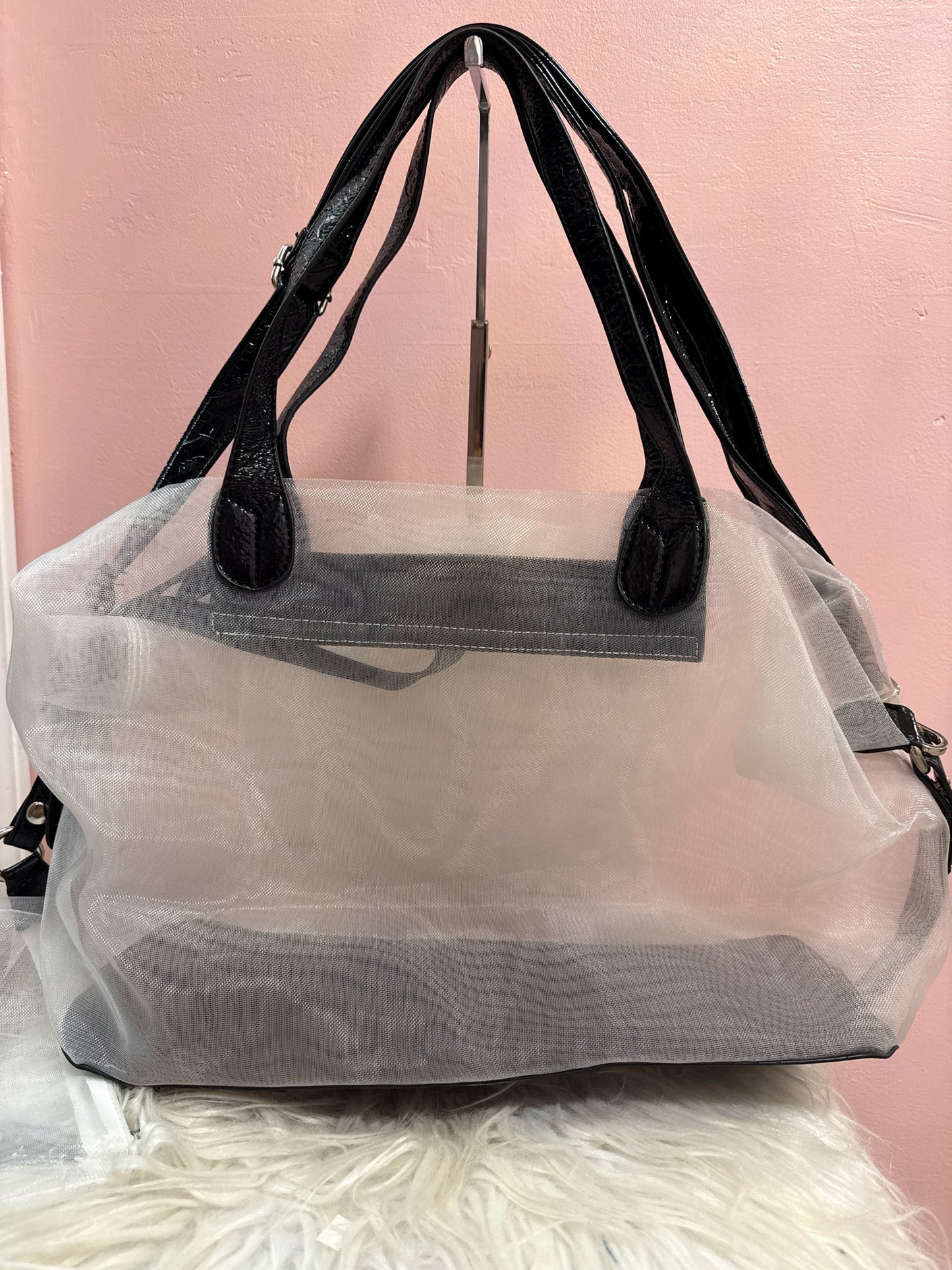 White mesh flower shoulder/handbag