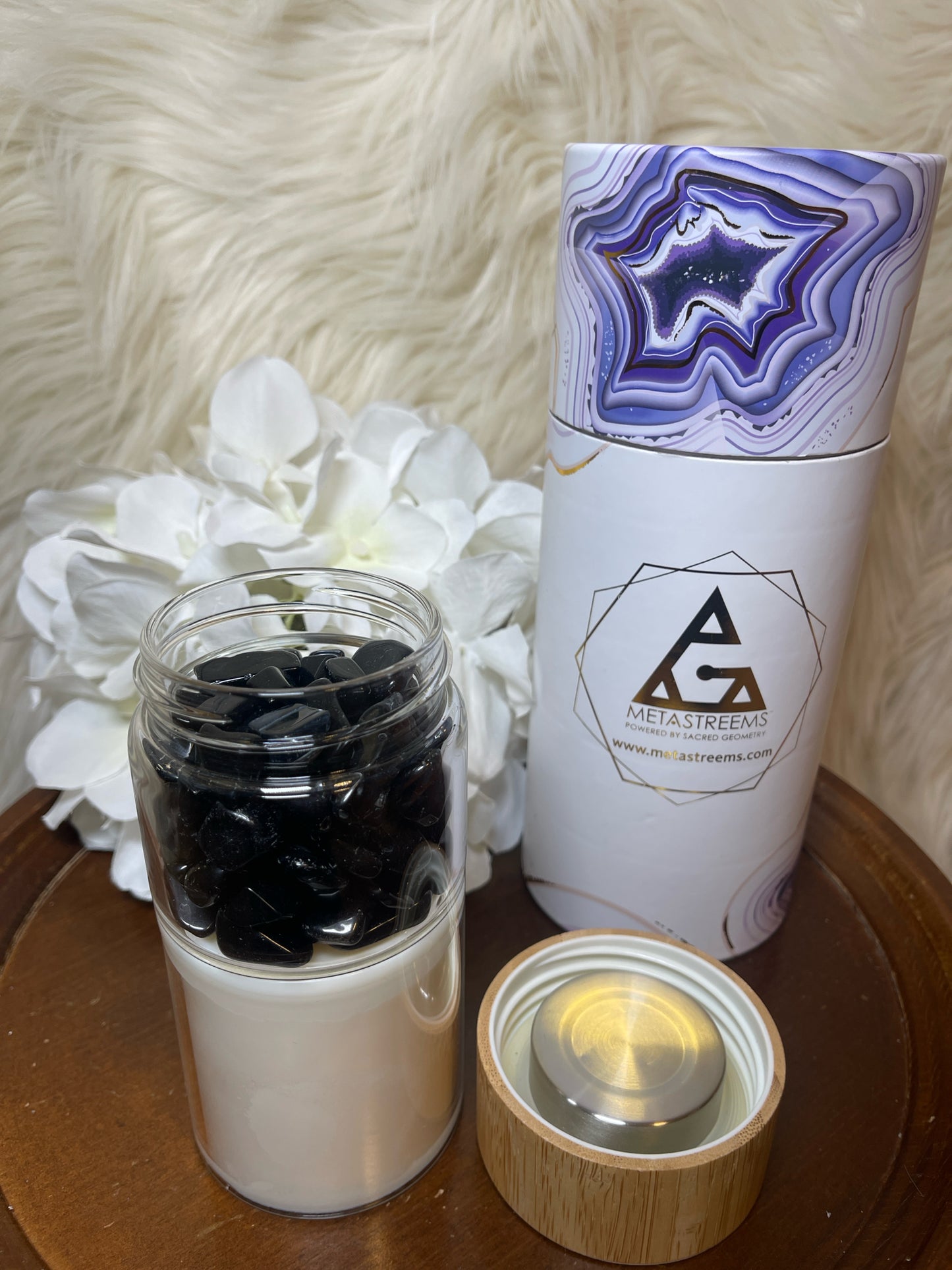 CRYSTAL POWER CANDLE OBSIDIAN