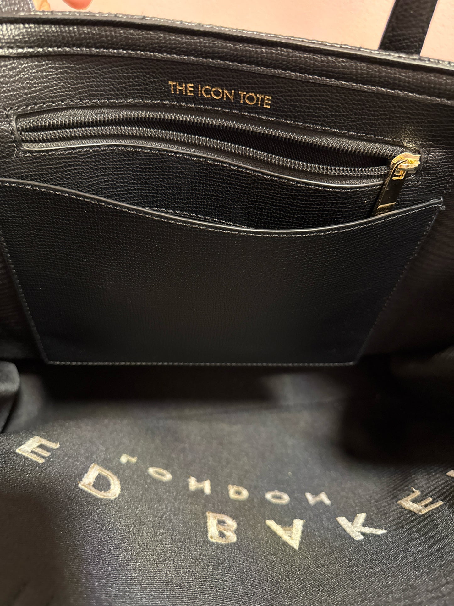 Ted Baker black icon leather tote bag