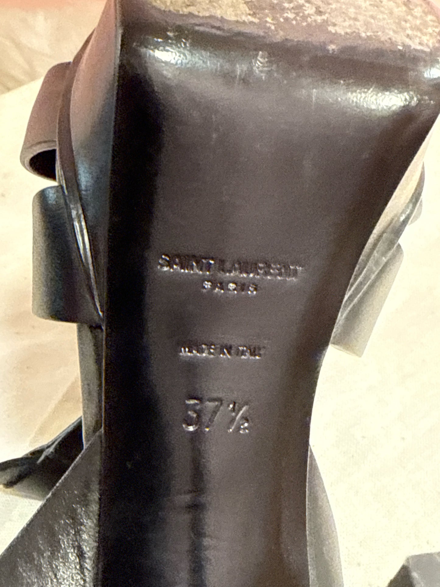 Saint Laurent Tribute Leather Platform Black Sandal 2021