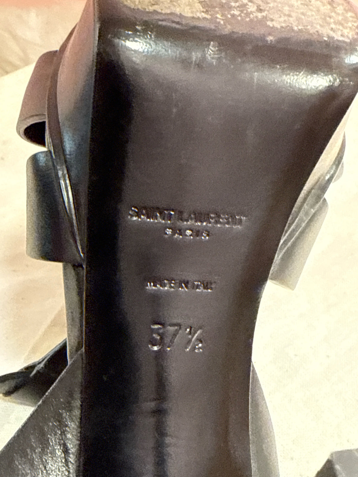 Saint Laurent Tribute Leather Platform Black Sandal 2021 Pre-Owned