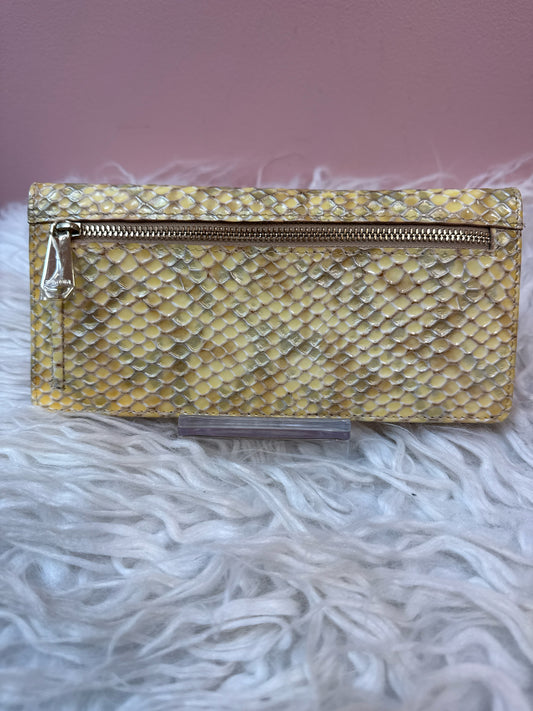 Brahmin Yellow Tone Snake Embossed Wallet