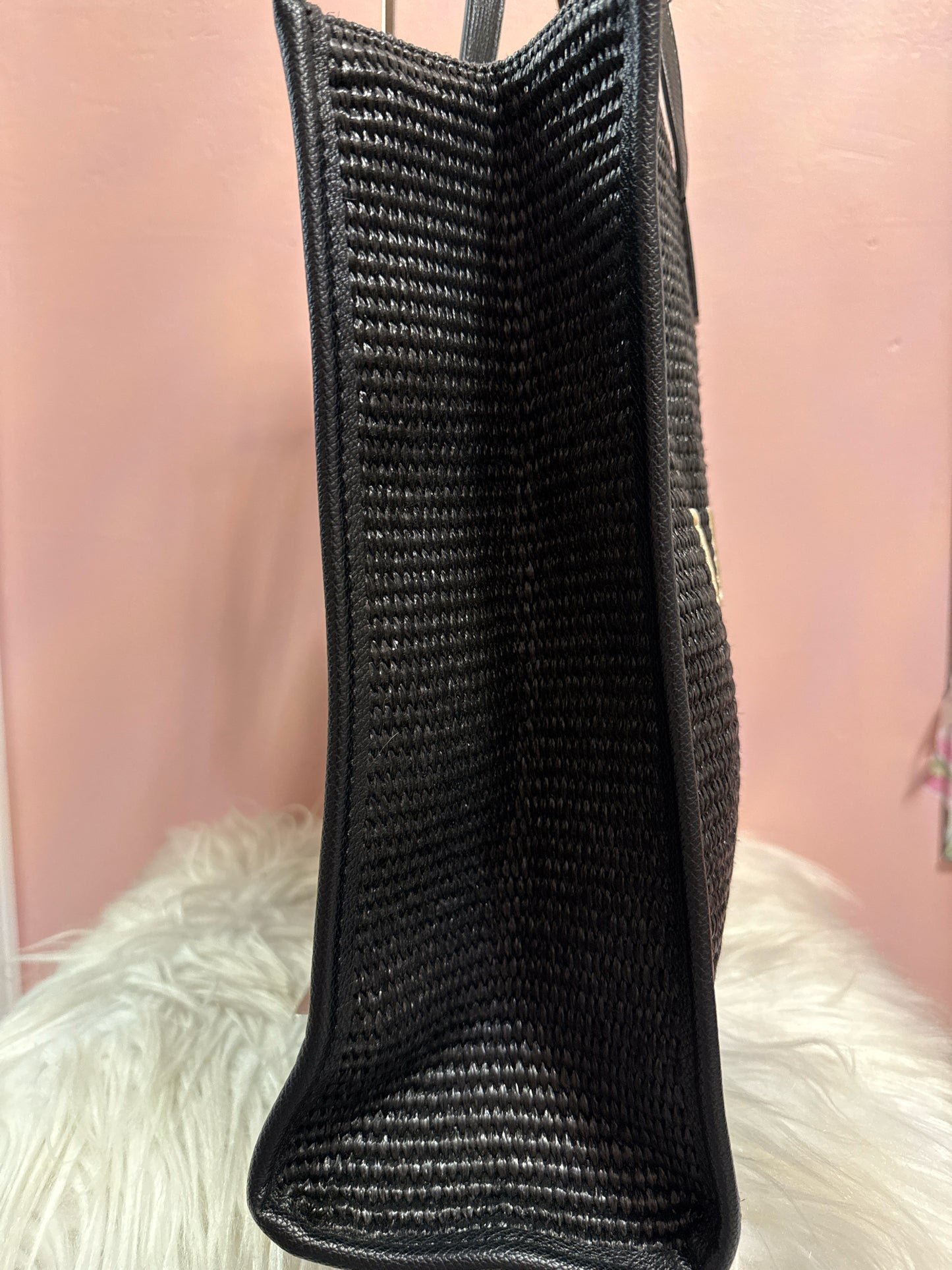 Ted Baker black icon leather tote bag