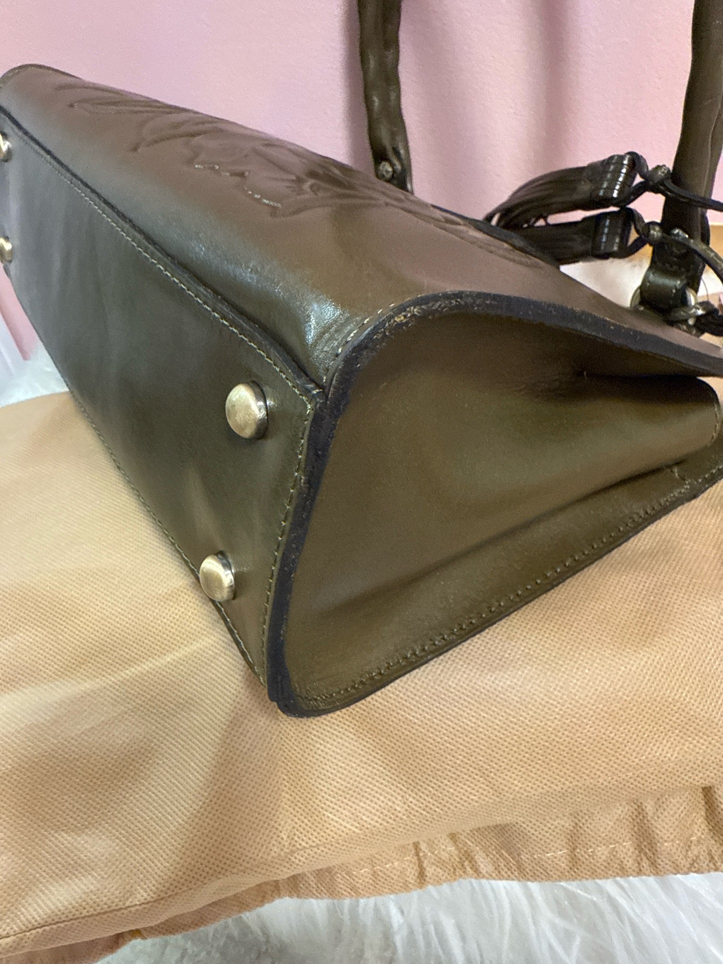 Patricia Nash Vintage Vegetable Tan Rose Tooled Collection NWT Shoulder/Handbag