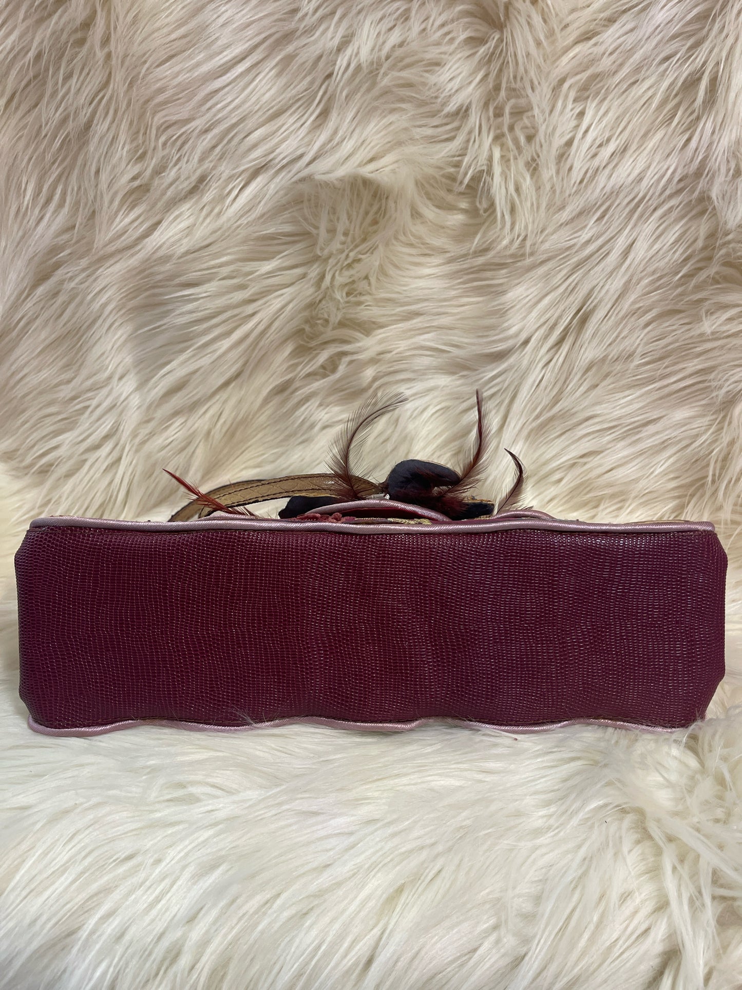 MARY FRANCES VICTORIAN MAGENTA SHOULDER BAG