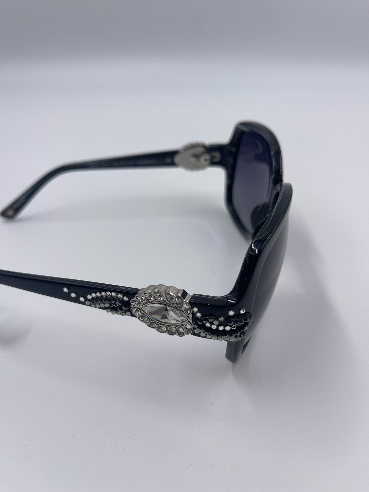 JIMMY CRYSTAL NEW YORK SUNGLASSES, BROWN AND BLACK