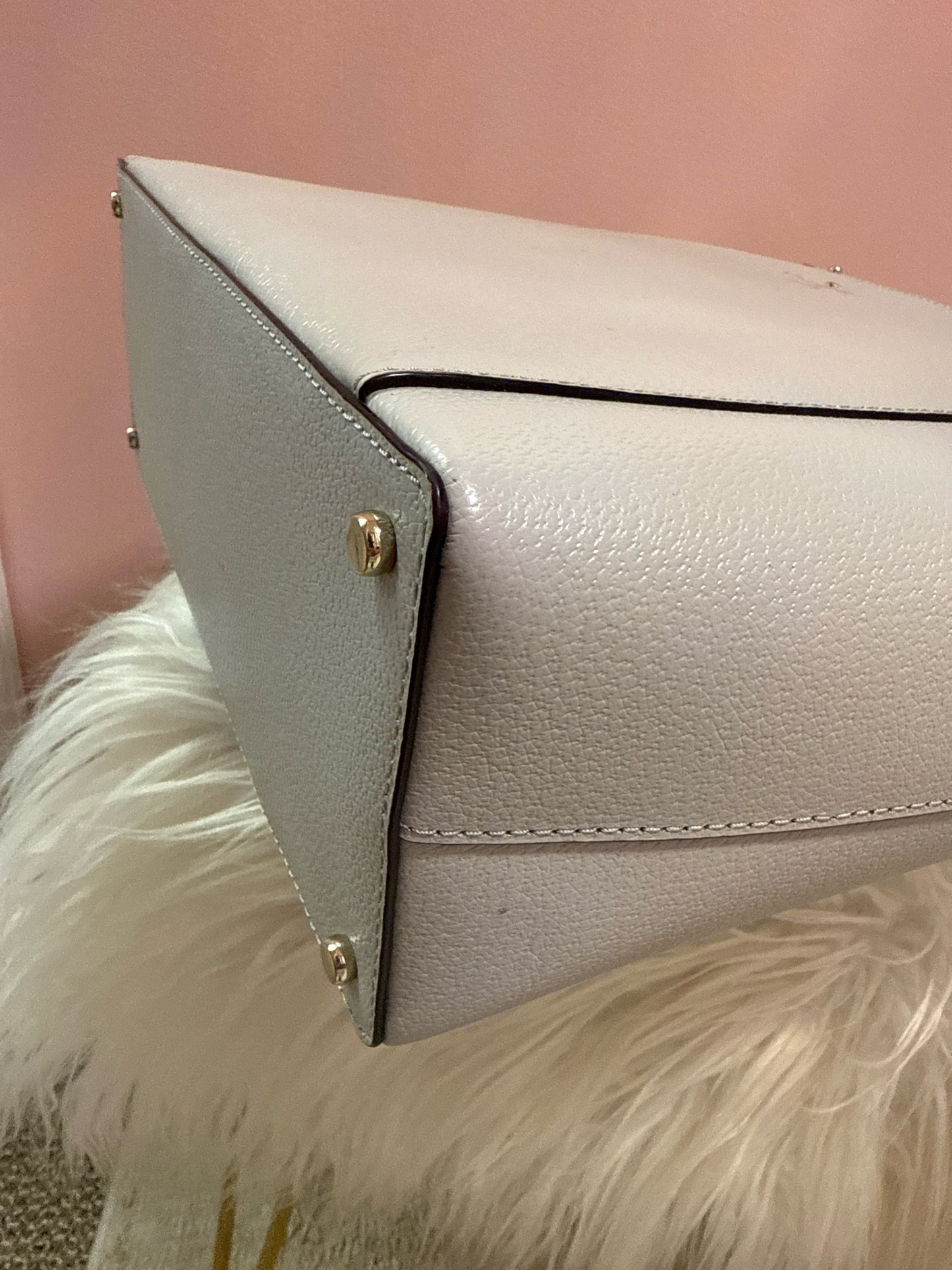 Kate Spade light gray zip top tote bag