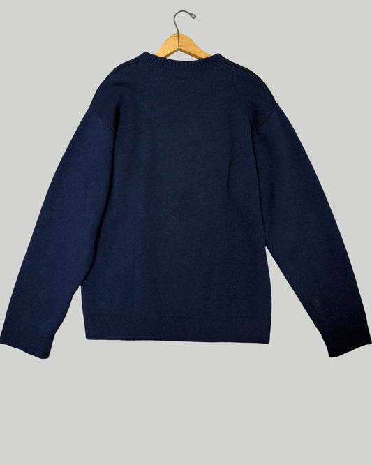 Louis Vuitton Authentic Navy Wool Sweater