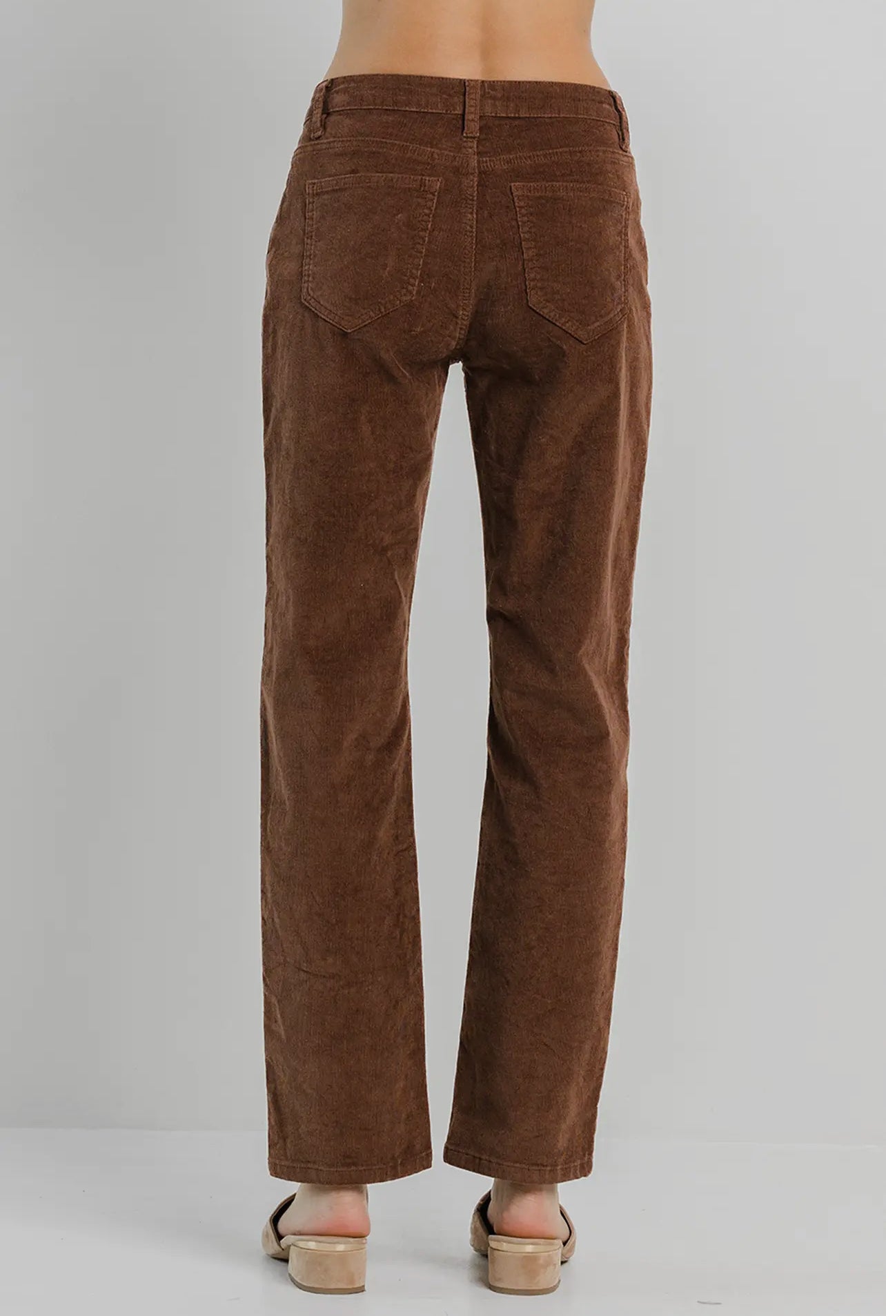 OLIVE CORDUROY STRAIGHT PANTS