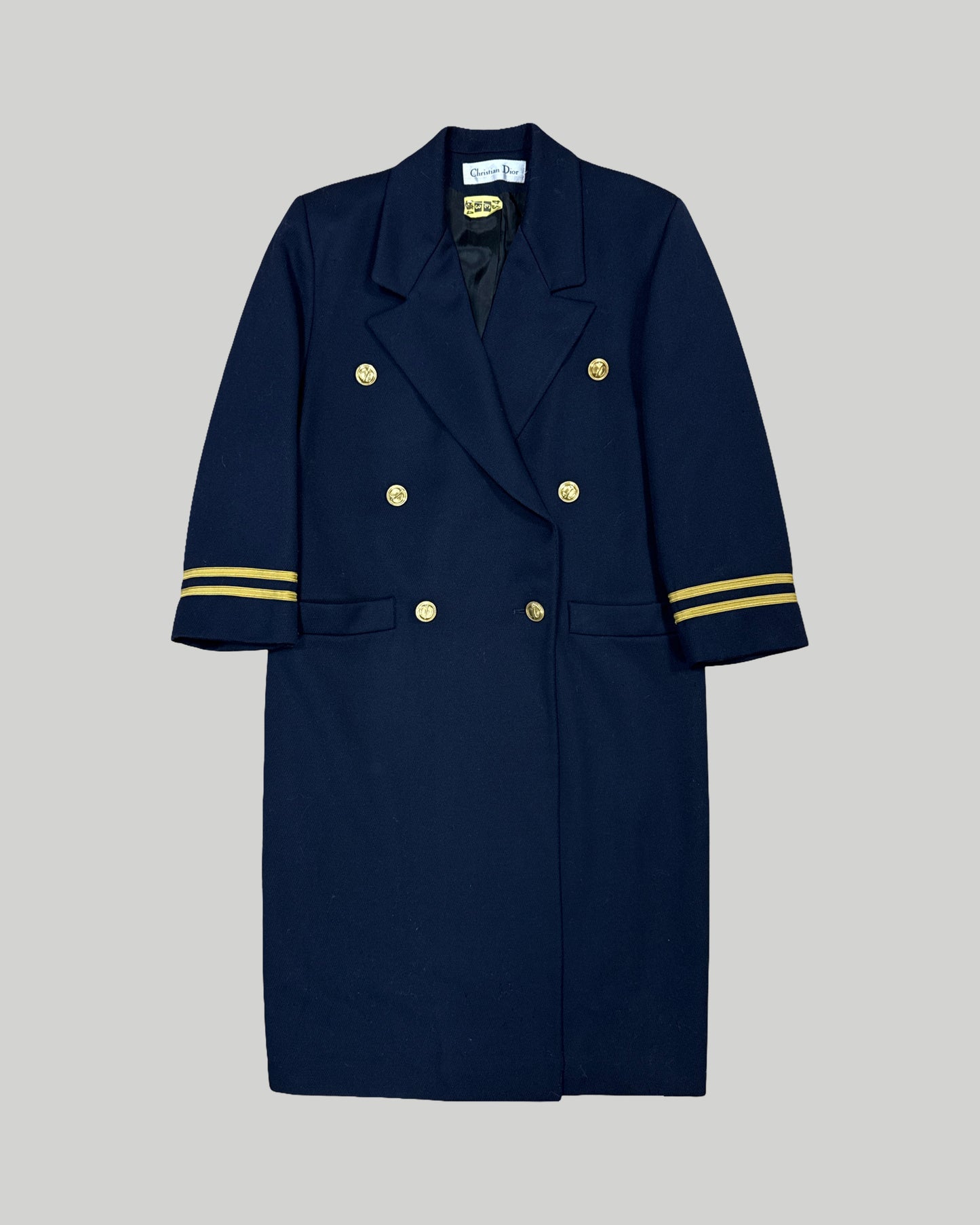Christian Dior Navy With Gold Trim Coat