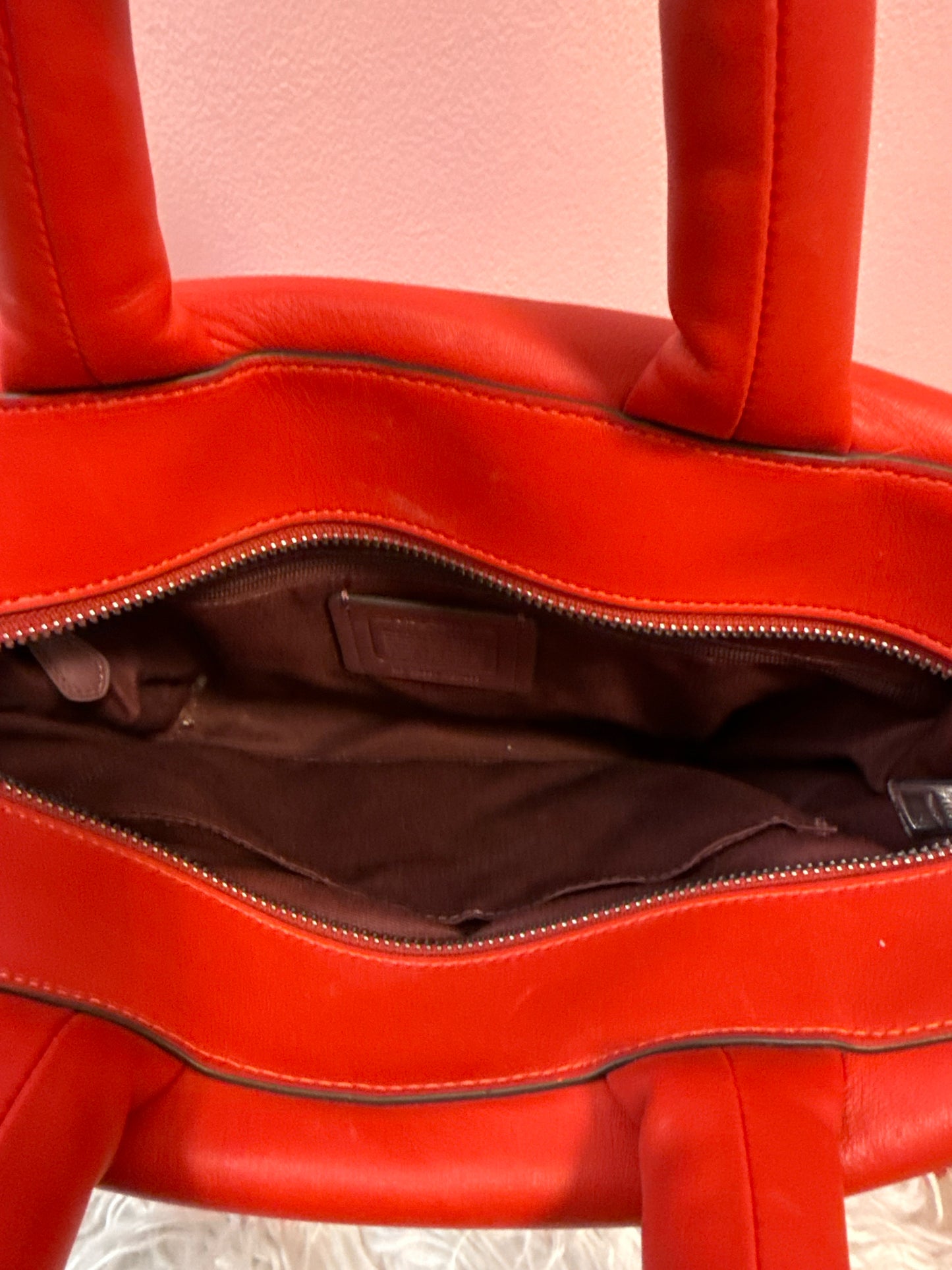 Coach Pillow Tote in Smooth leather Bright Poppy