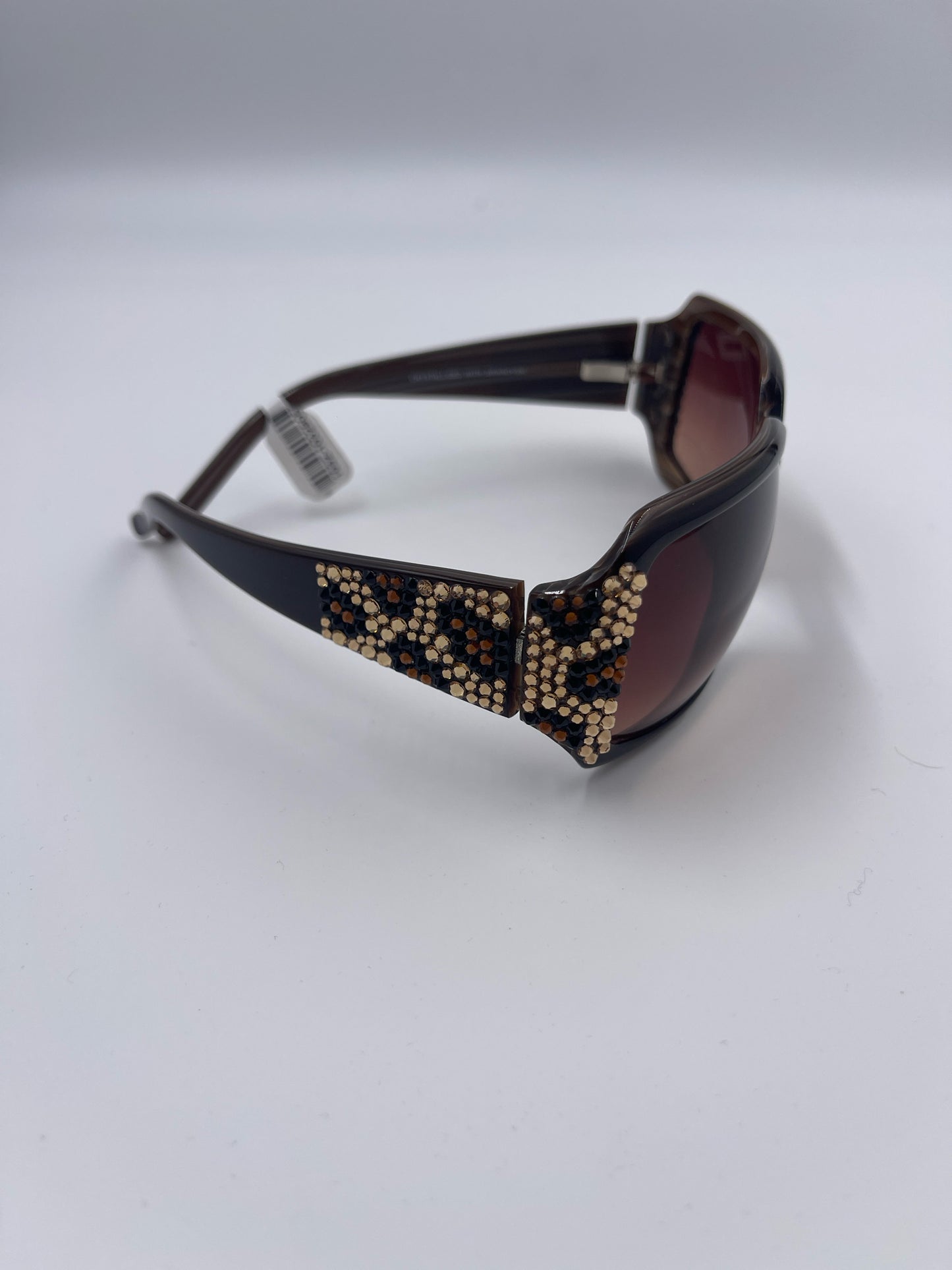 JIMMY CRYSTAL NEW YORK SUNGLASSES, BROWN AND BLACK