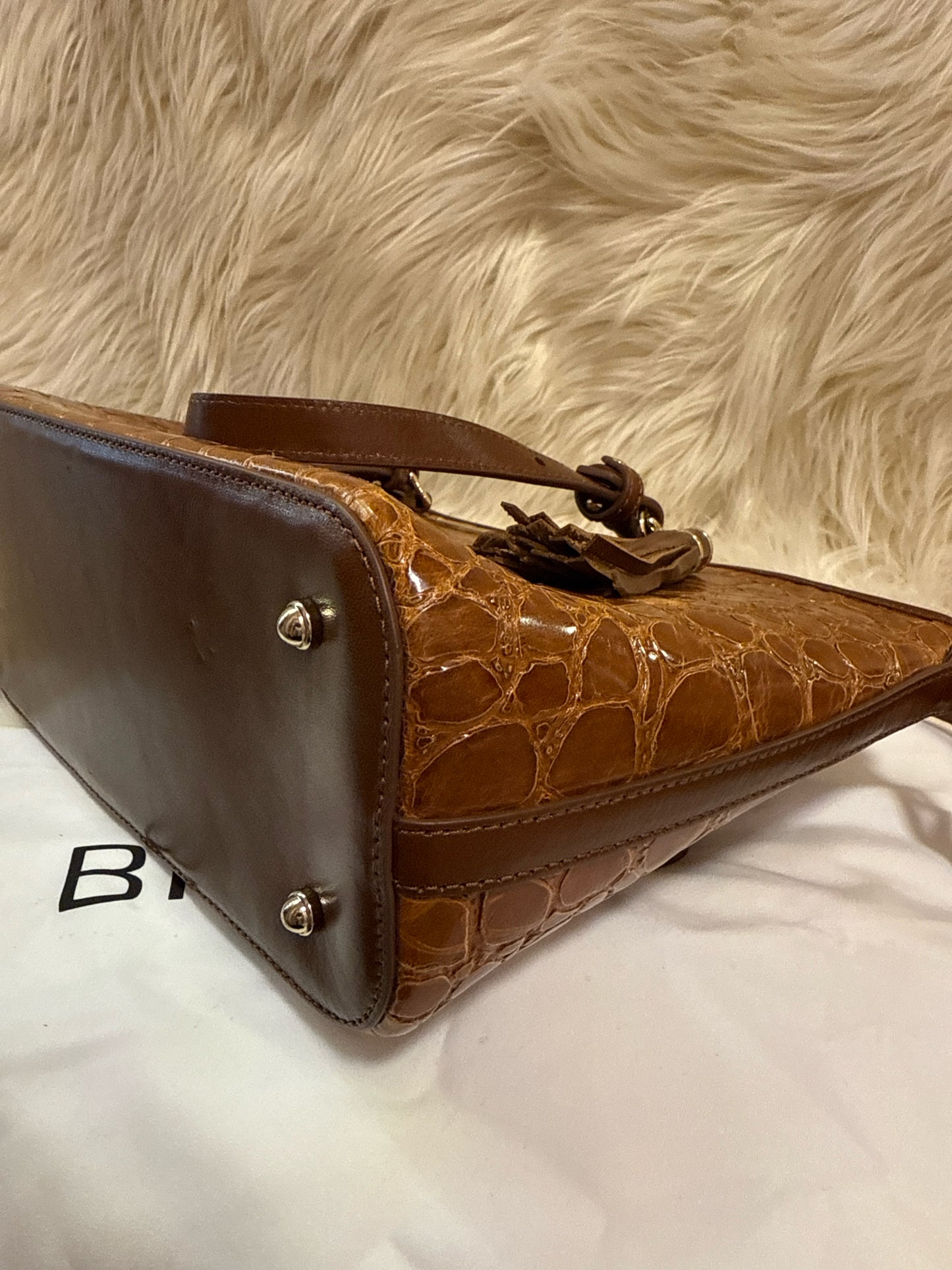 BRAHMIN MELBOURNE PECAN SHOULDER BAG WITH LONG STRAP