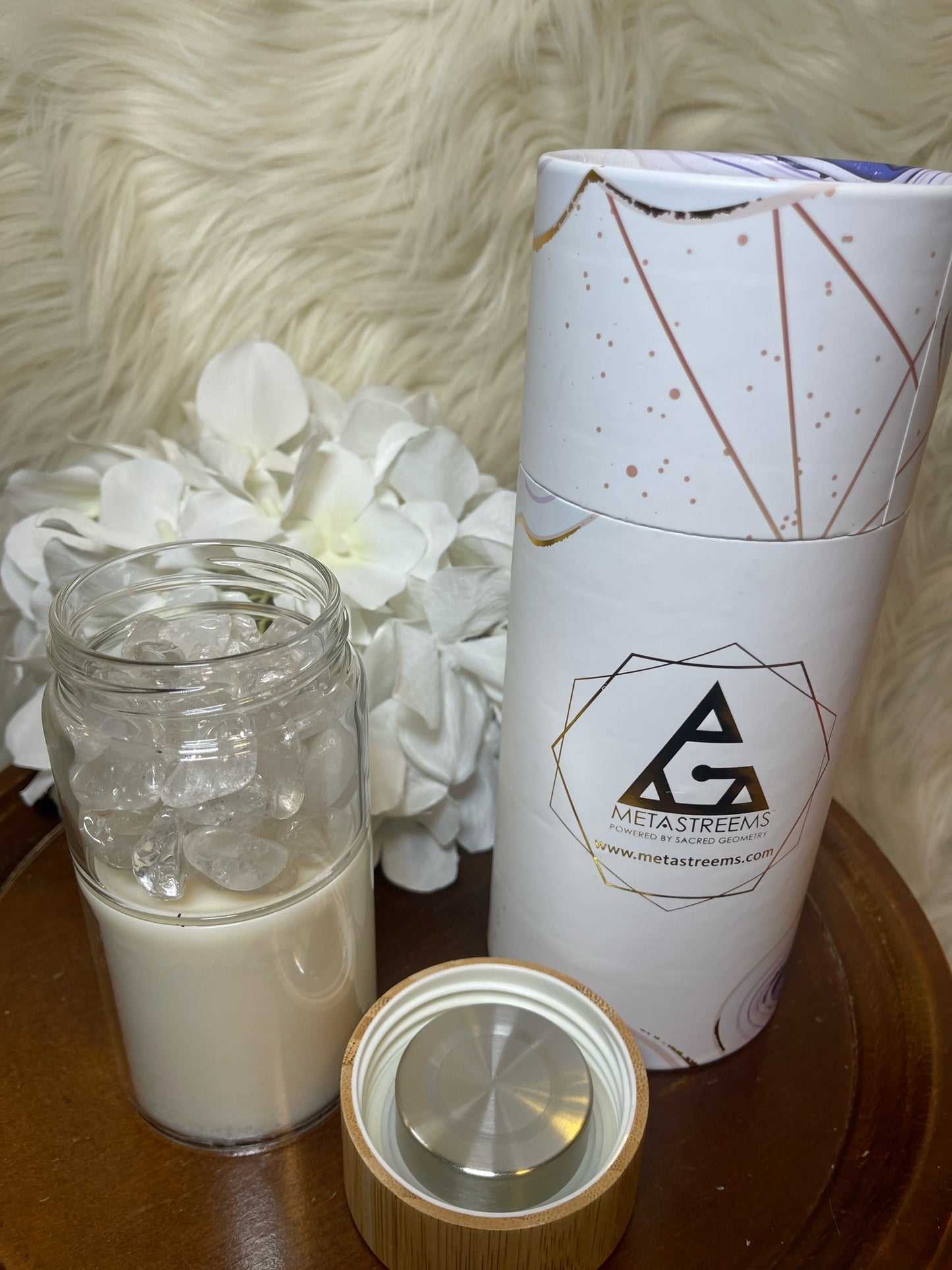 CRYSTAL POWER CANDLE CLEAR QUARTZ