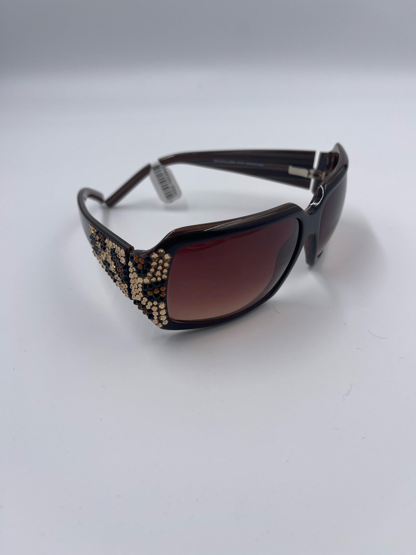 JIMMY CRYSTAL NEW YORK SUNGLASSES, BROWN AND BLACK