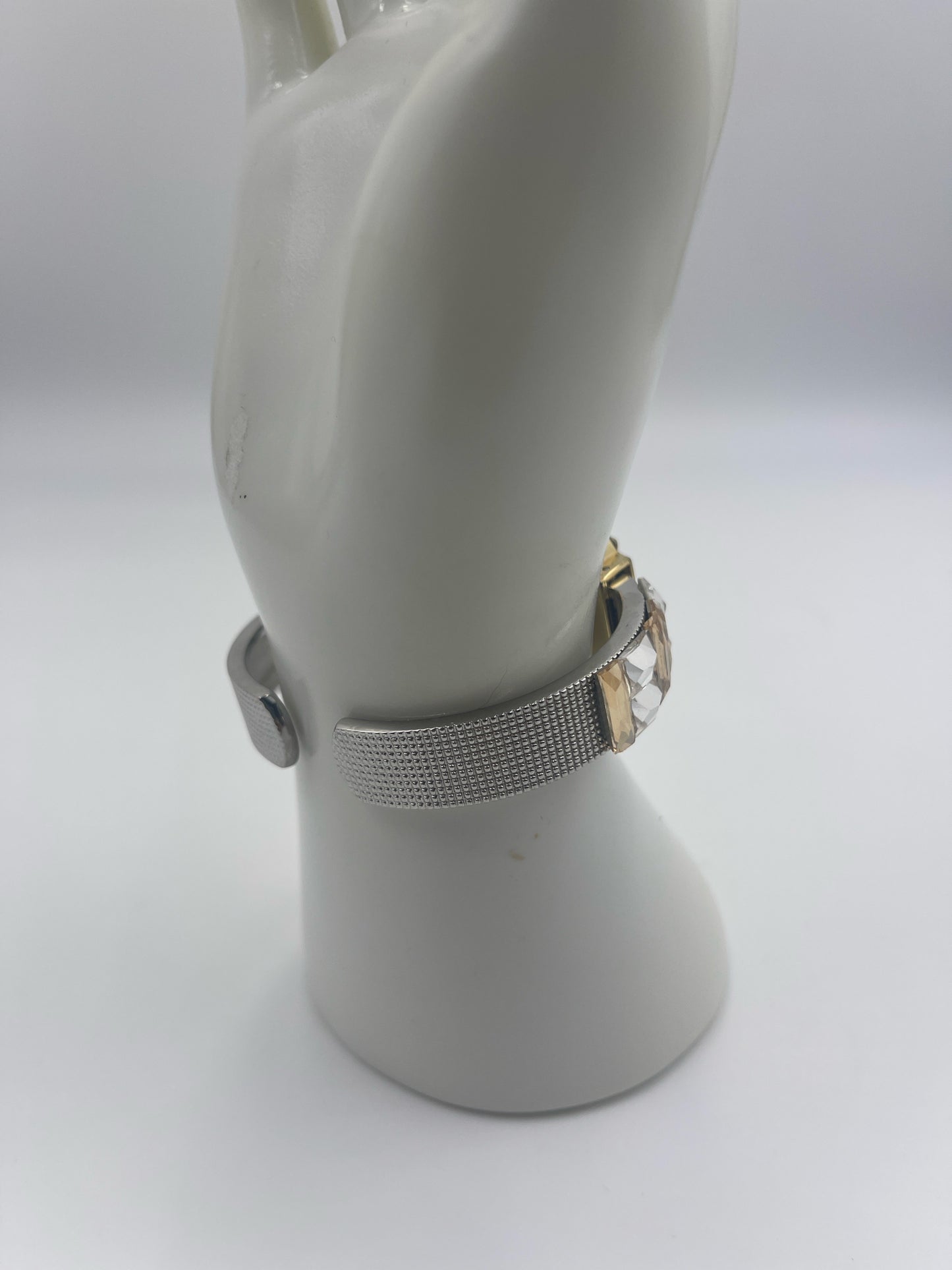 JIMMY CRYSTAL NEW YORK JEWELRY LILLIAN SILVER TONE WATCH
