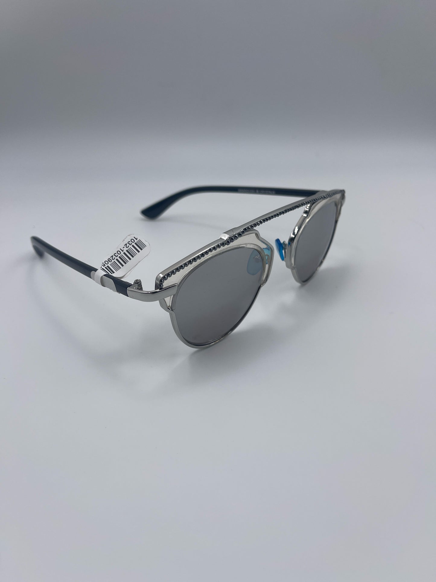 JIMMY CRYSTAL NEW YORK HELENA SILVER MIRROR SUNGLASSES