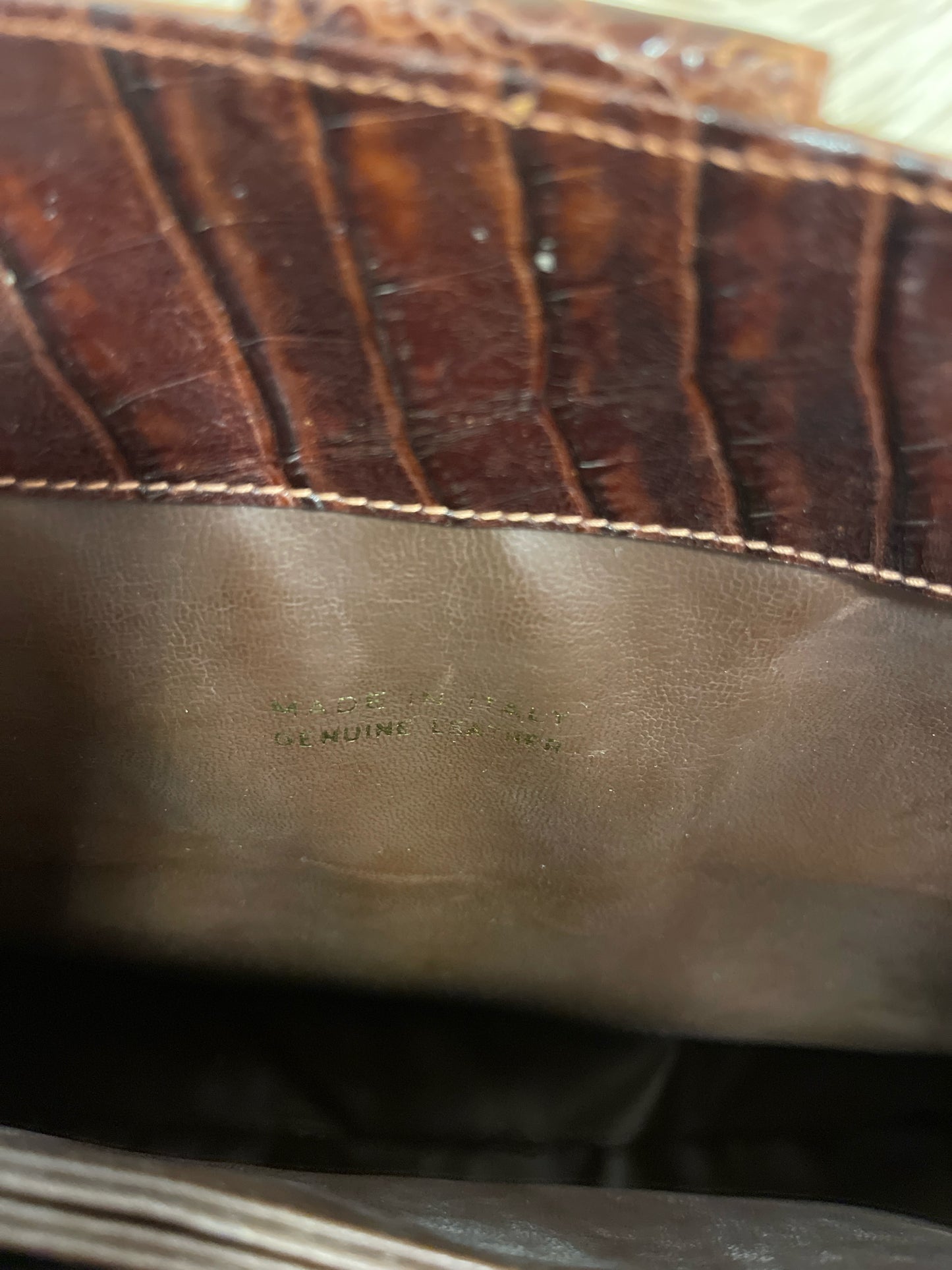 VALENTINO GARAVANI BROWN EMBOSSED TOTE
