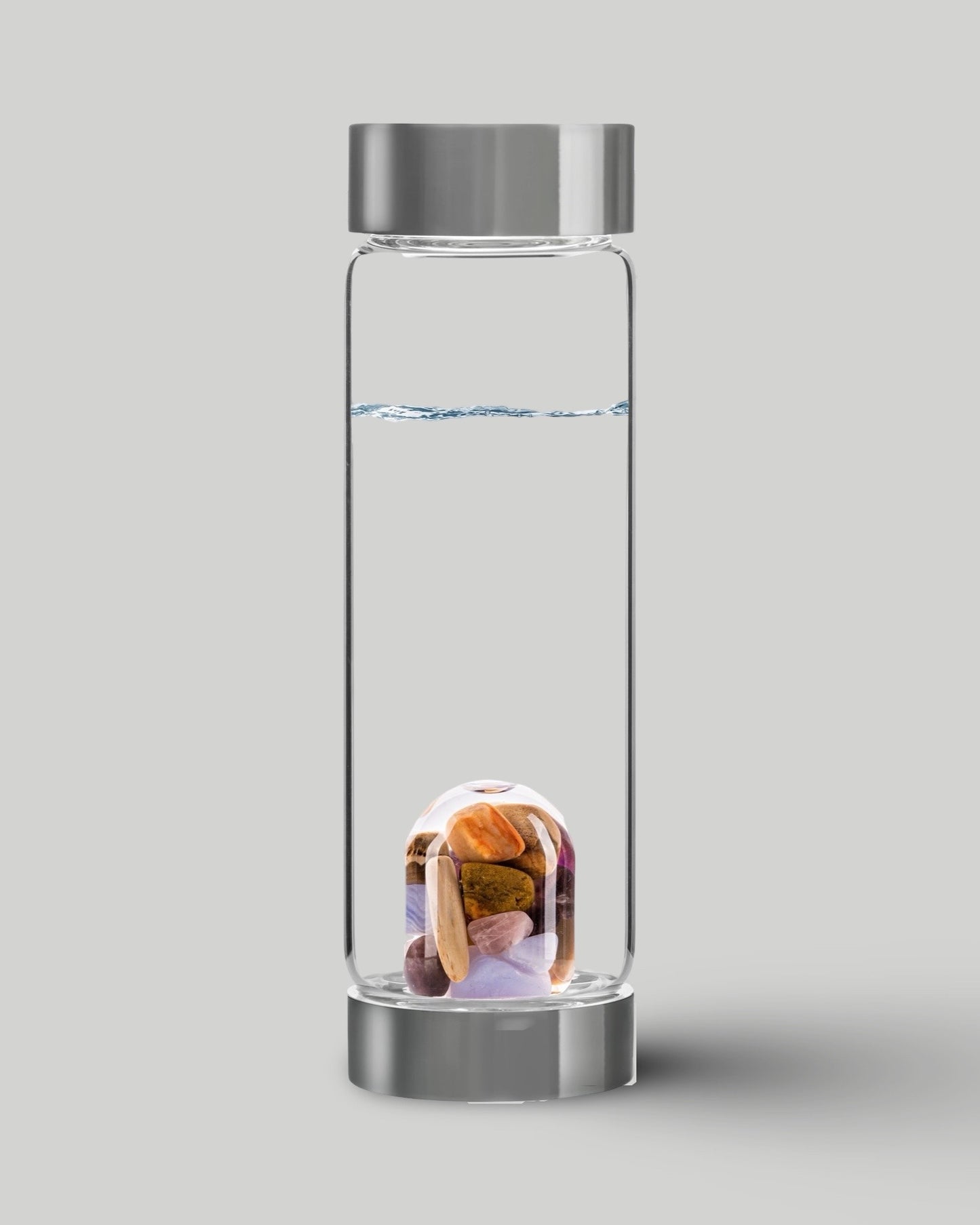 VIA GLASS CRYSTAL GEM WATER BOTTLE FIVE ELEMENTS