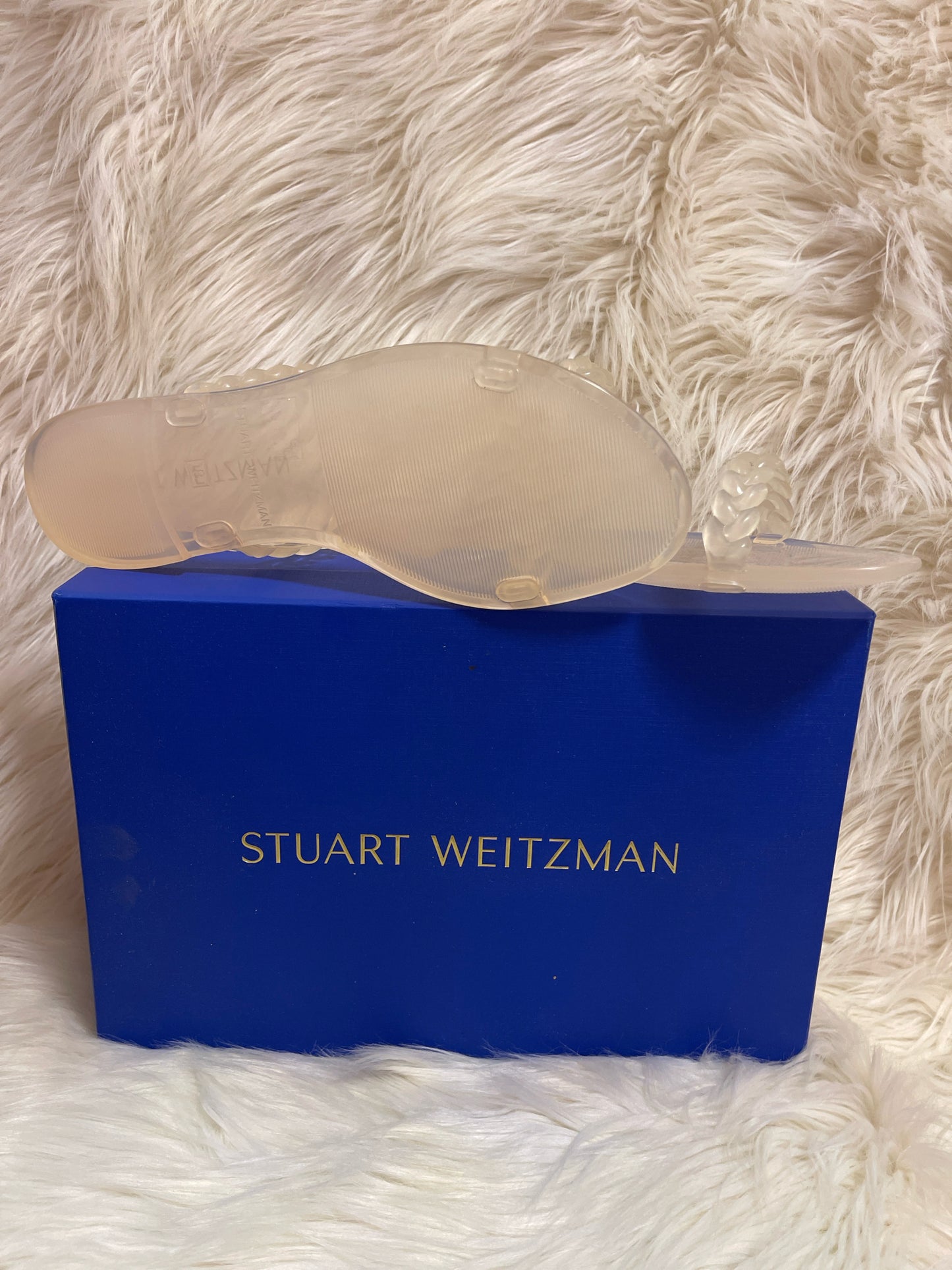 STUART WEITZMAN BRAIDA SAWYER CLEAR JELLY SANDALS W BOX