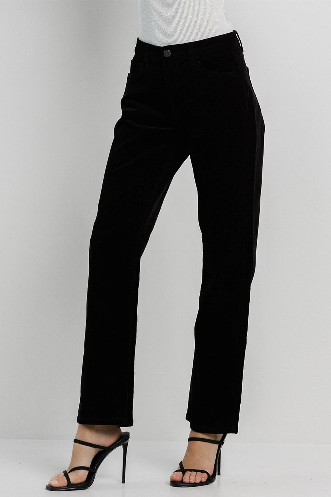 OLIVE CORDUROY STRAIGHT PANTS