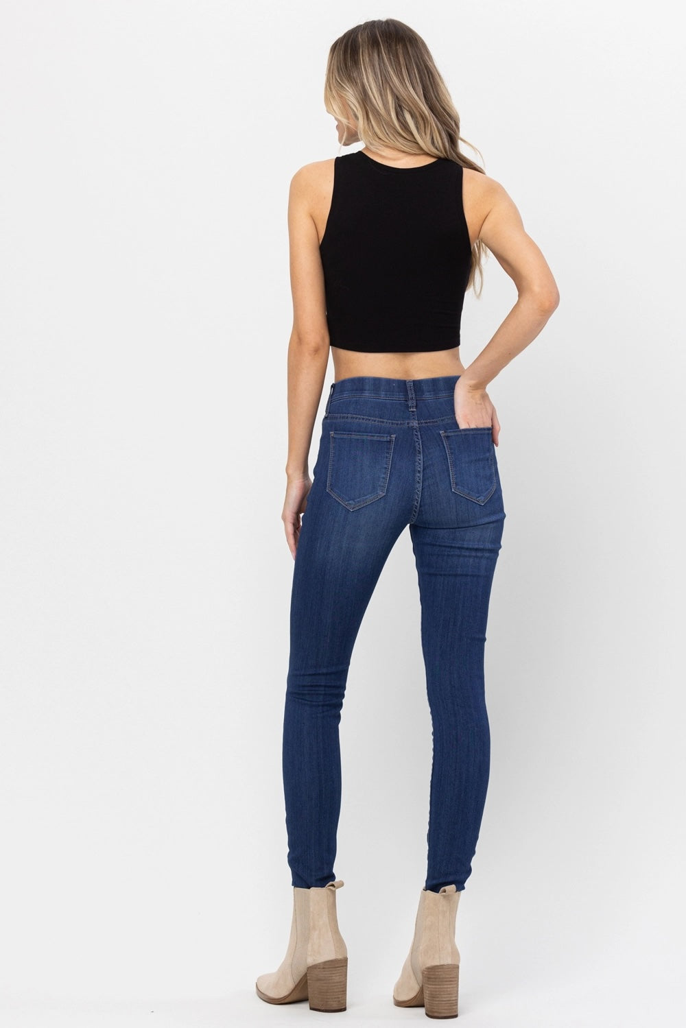 MID RISE PULL ON SKINNY JEANS S