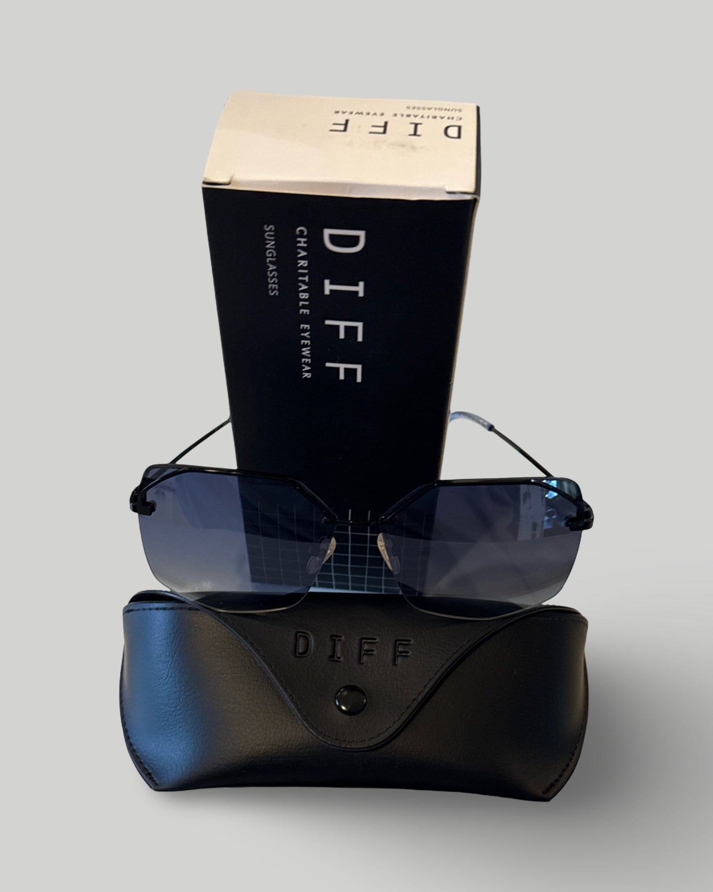 DIFF BREE BLACK SUNGLASSES DEO1-0239 WITH CASE + BOX