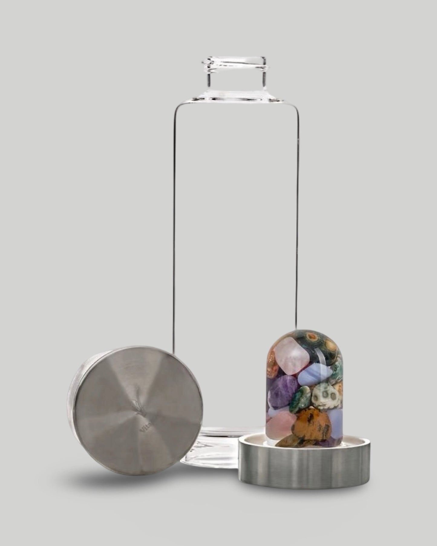 VIA GLASS CRYSTAL GEM WATER BOTTLE FIVE ELEMENTS