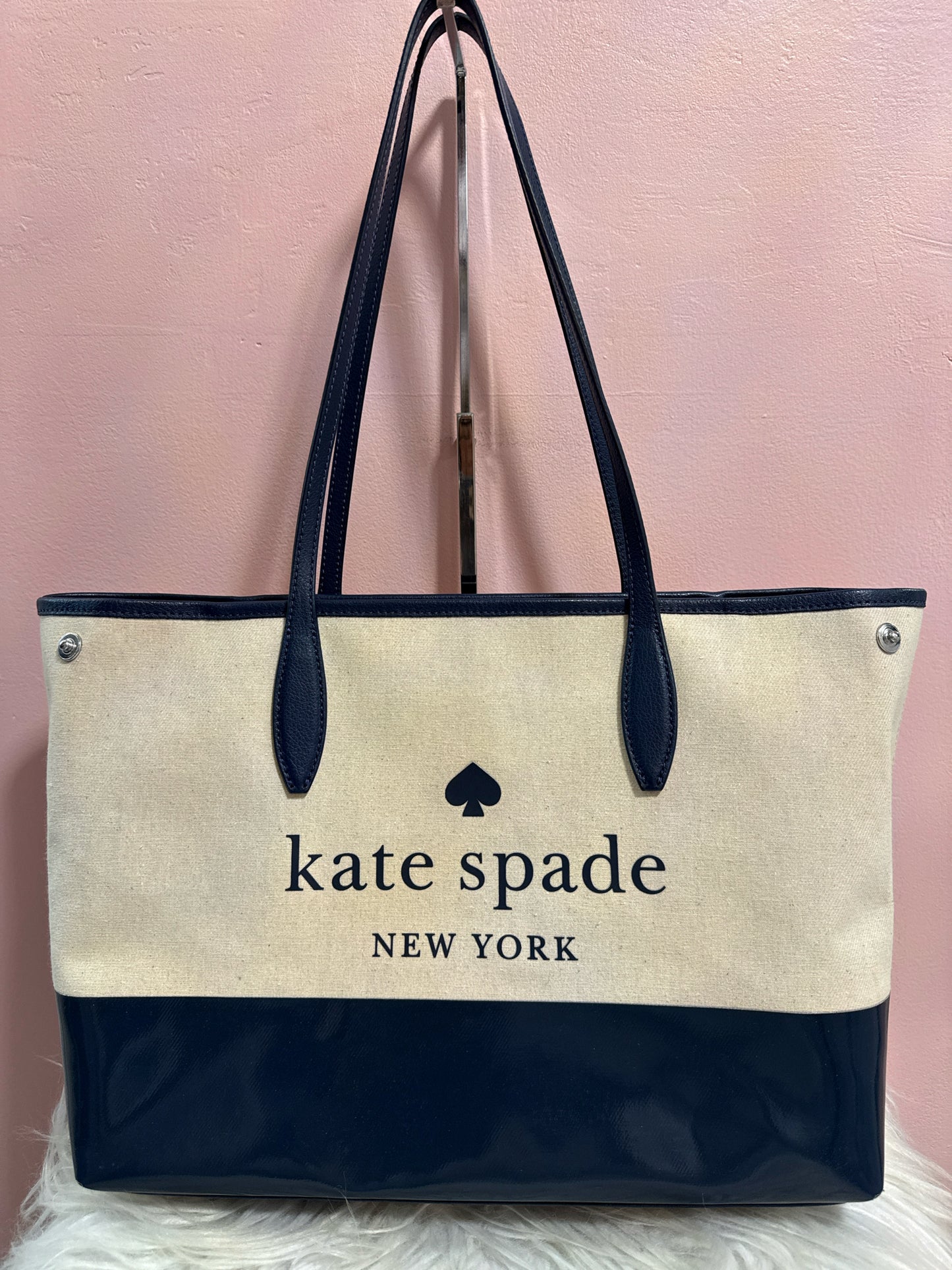 Kate Spade canvas and blue street tote