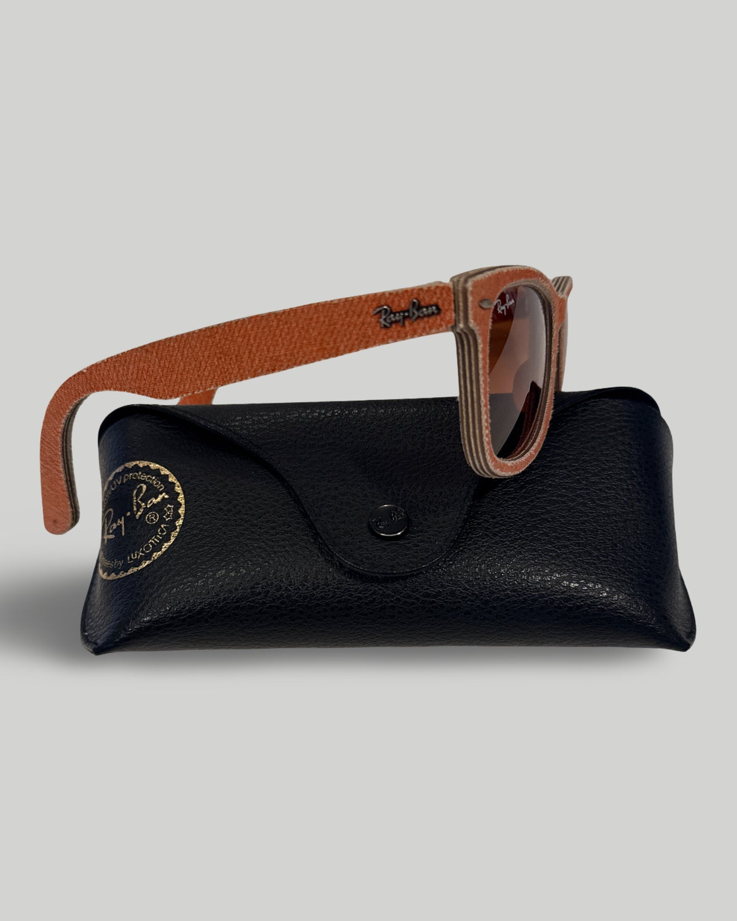 RAY BAN WAYFARER ORANGE DENIM SUNGLASSES W CASE RB2140