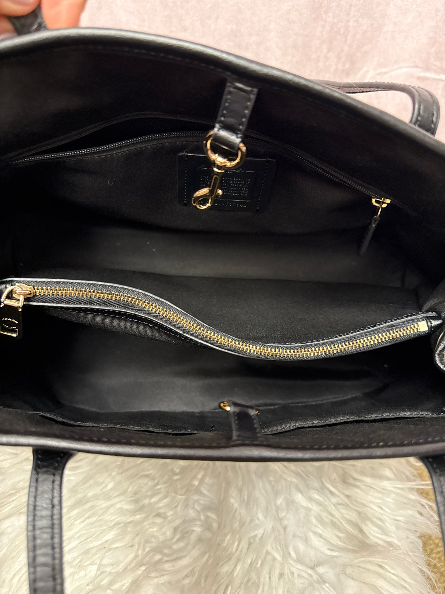 Coach Signature Drawstring Carryall Bag in Brown and Black F57842