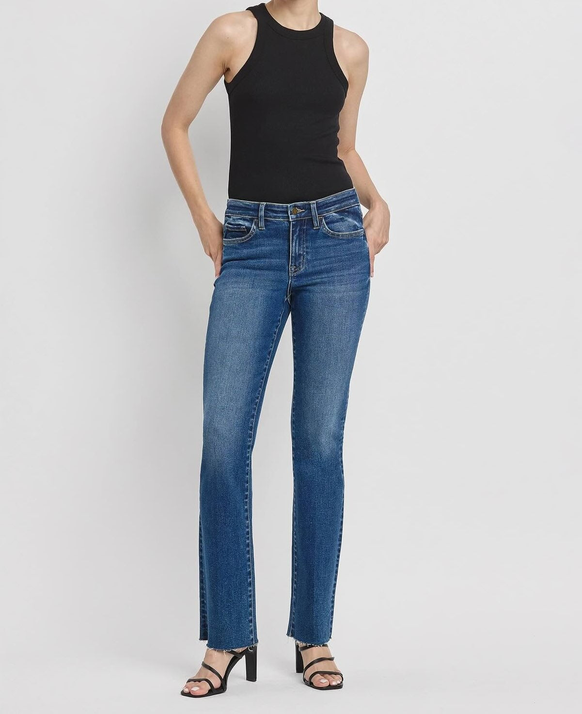 Mid rise slim boot cut jeans vigilant