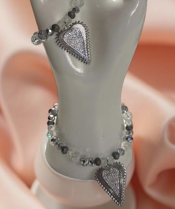 HEARTS OF FIRE SILVER HEART HANGING BRACELET
