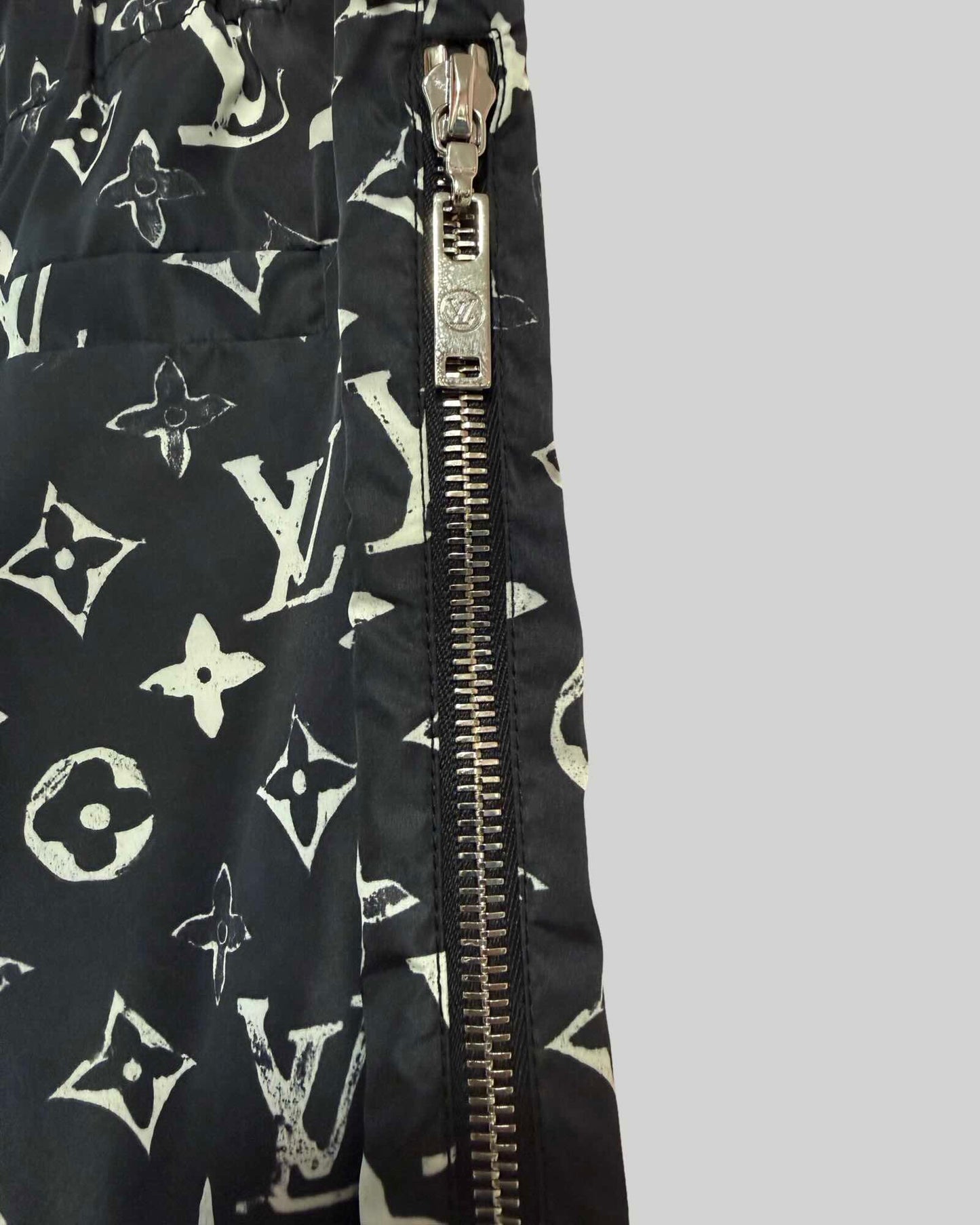 Louis Vuitton Stencil-Effect Monogram Jogger Pants in Black/White