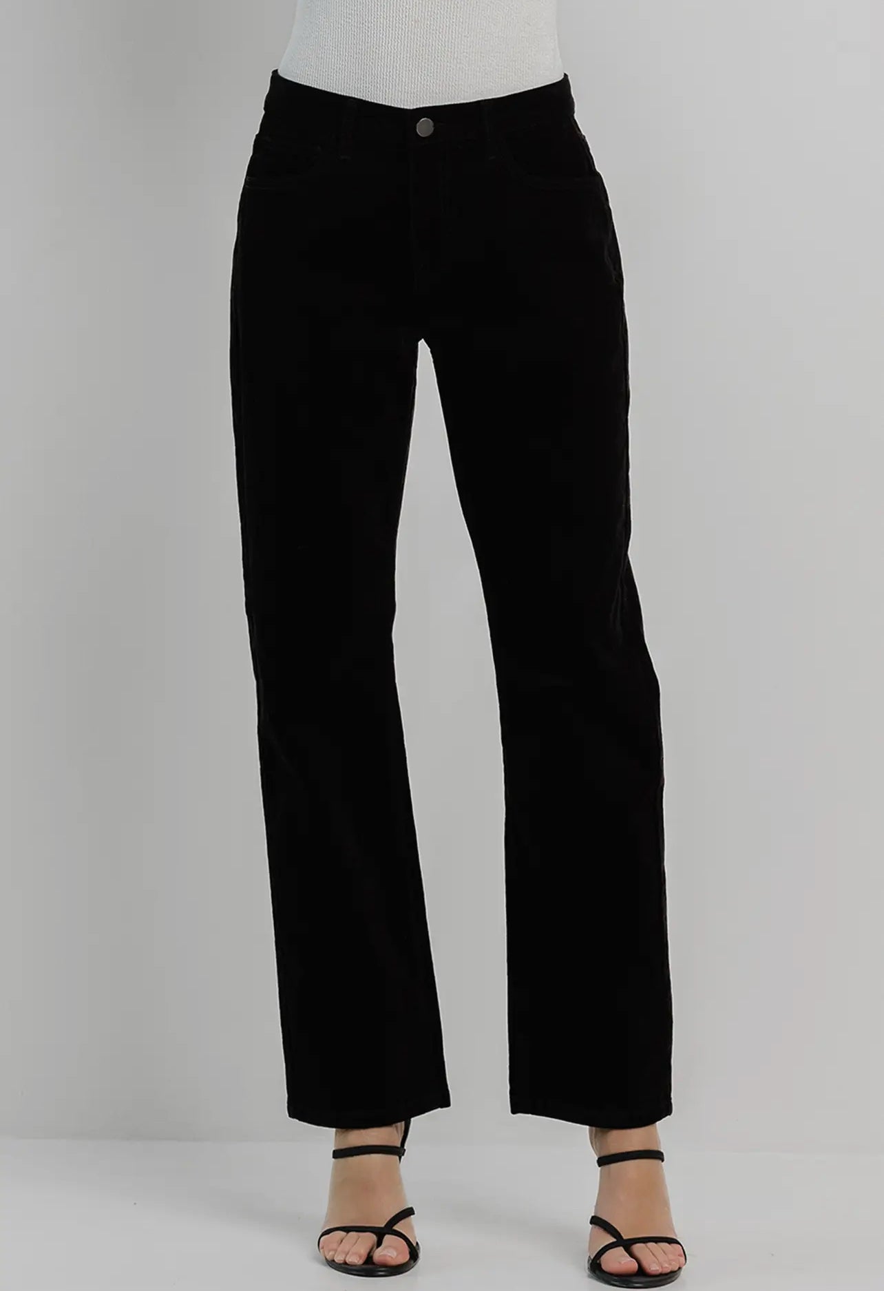 OLIVE CORDUROY STRAIGHT PANTS