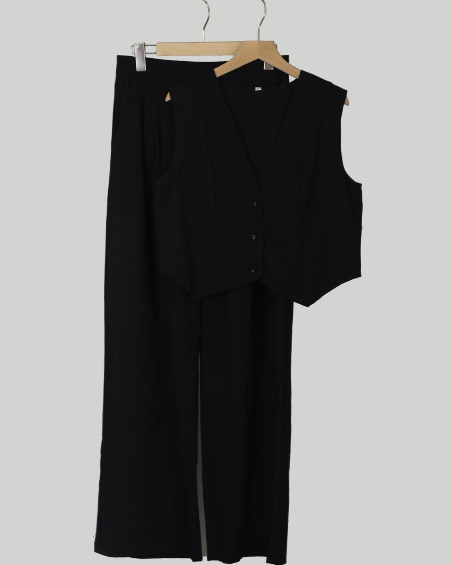 LINEN BLEND VEST AND PANT SET