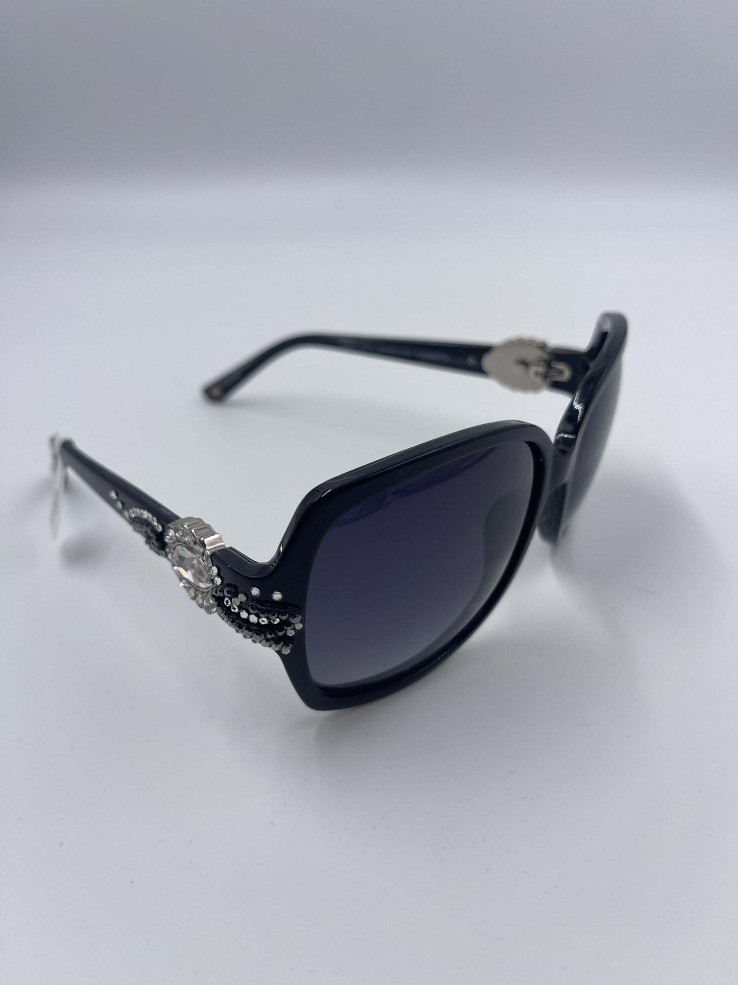 JIMMY CRYSTAL NEW YORK SUNGLASSES, BROWN AND BLACK