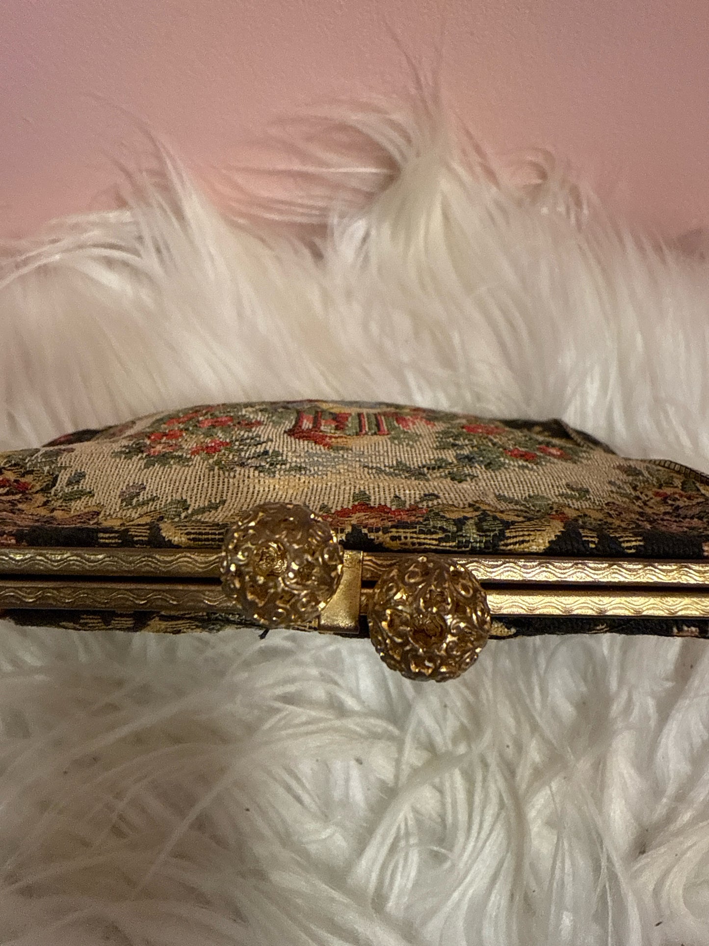 Petit Point embroidery vintage evening bag