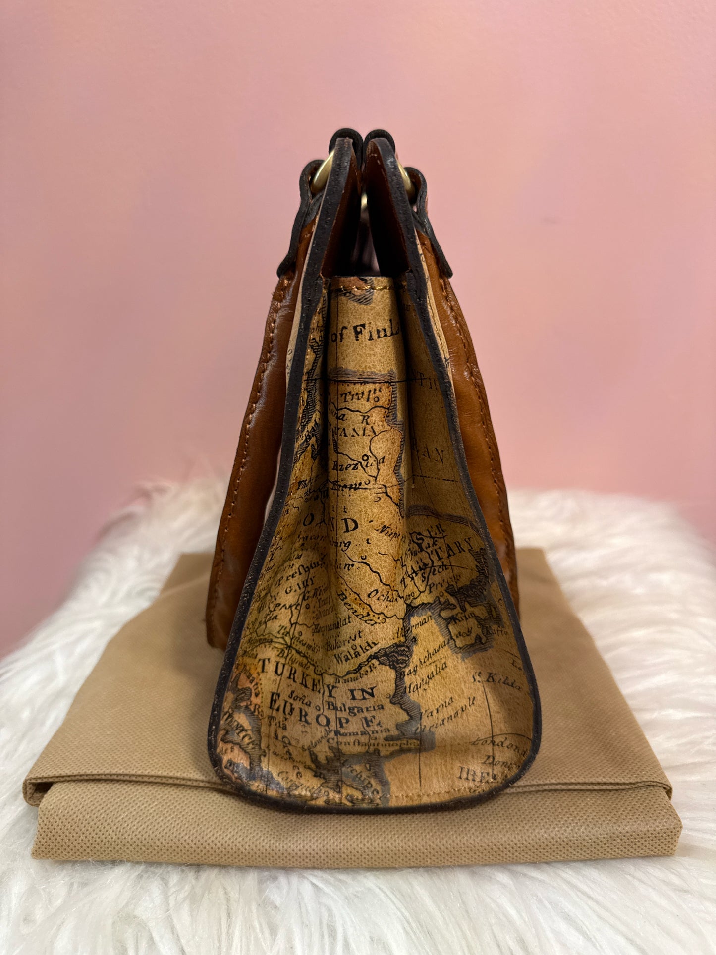 Patricia Nash Rosina European map shoulder bag with dust bag