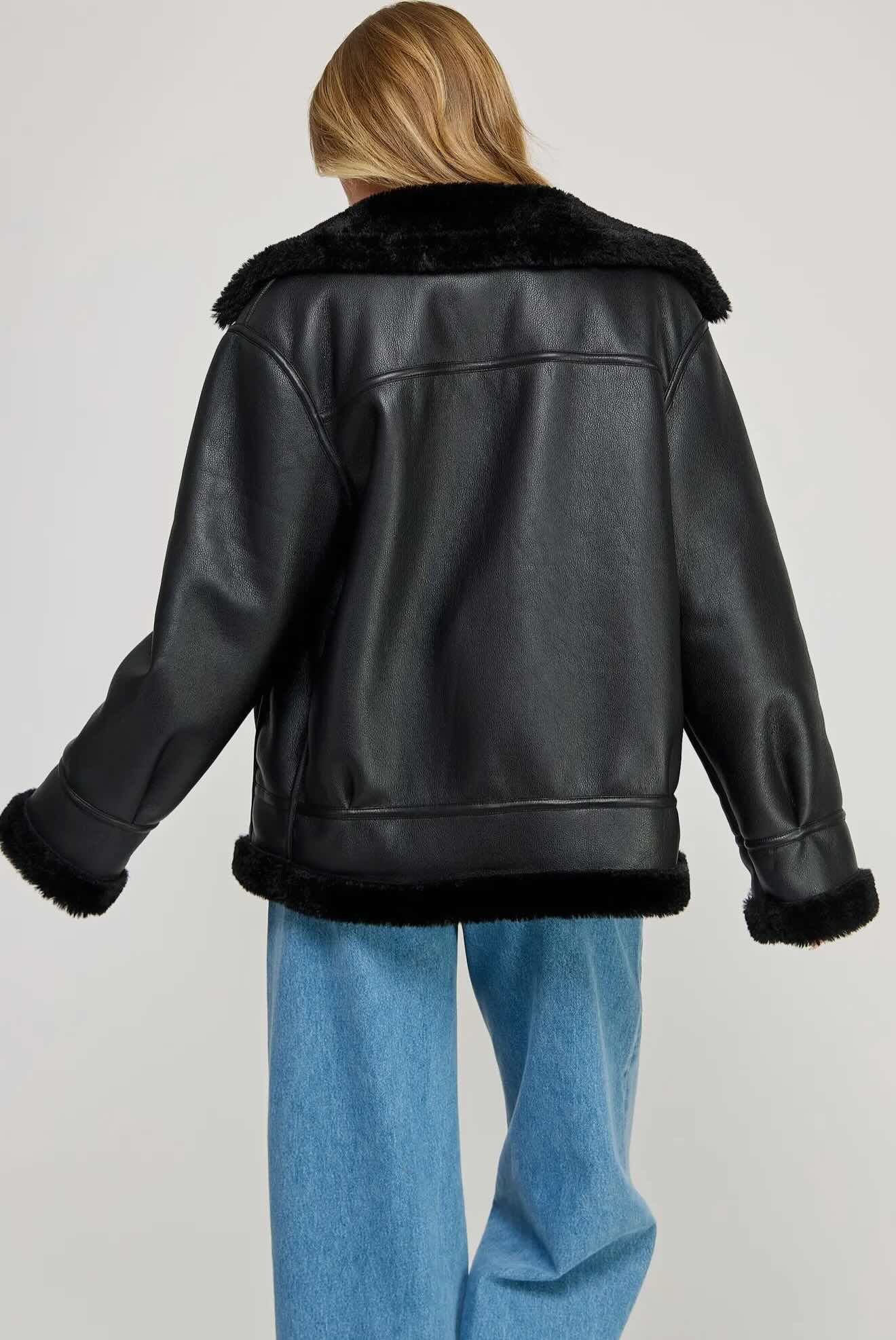 Liam Pilot Jacket - Oversized Shearling fur pu jacket