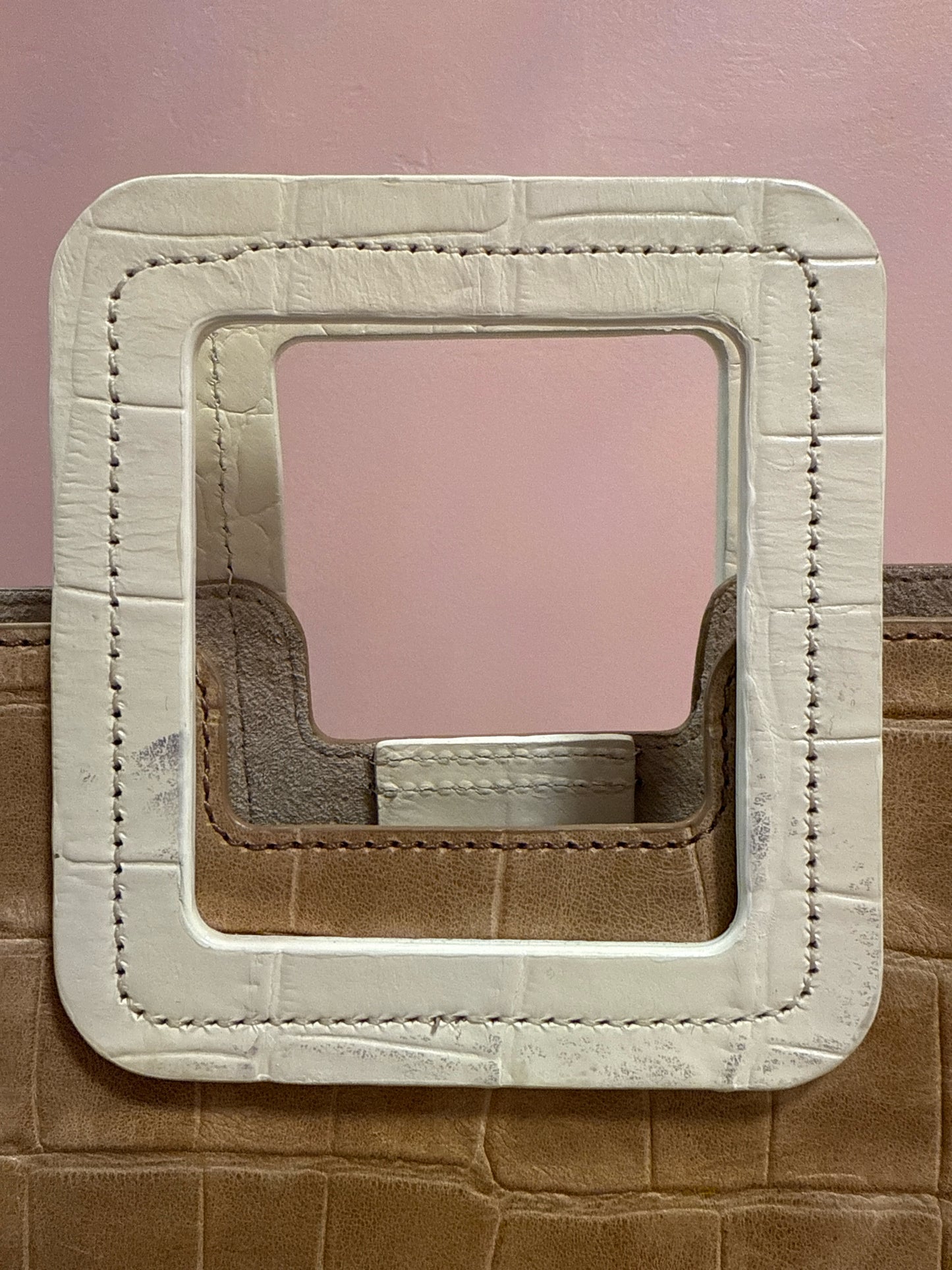 Staud embossed leather top handle bag