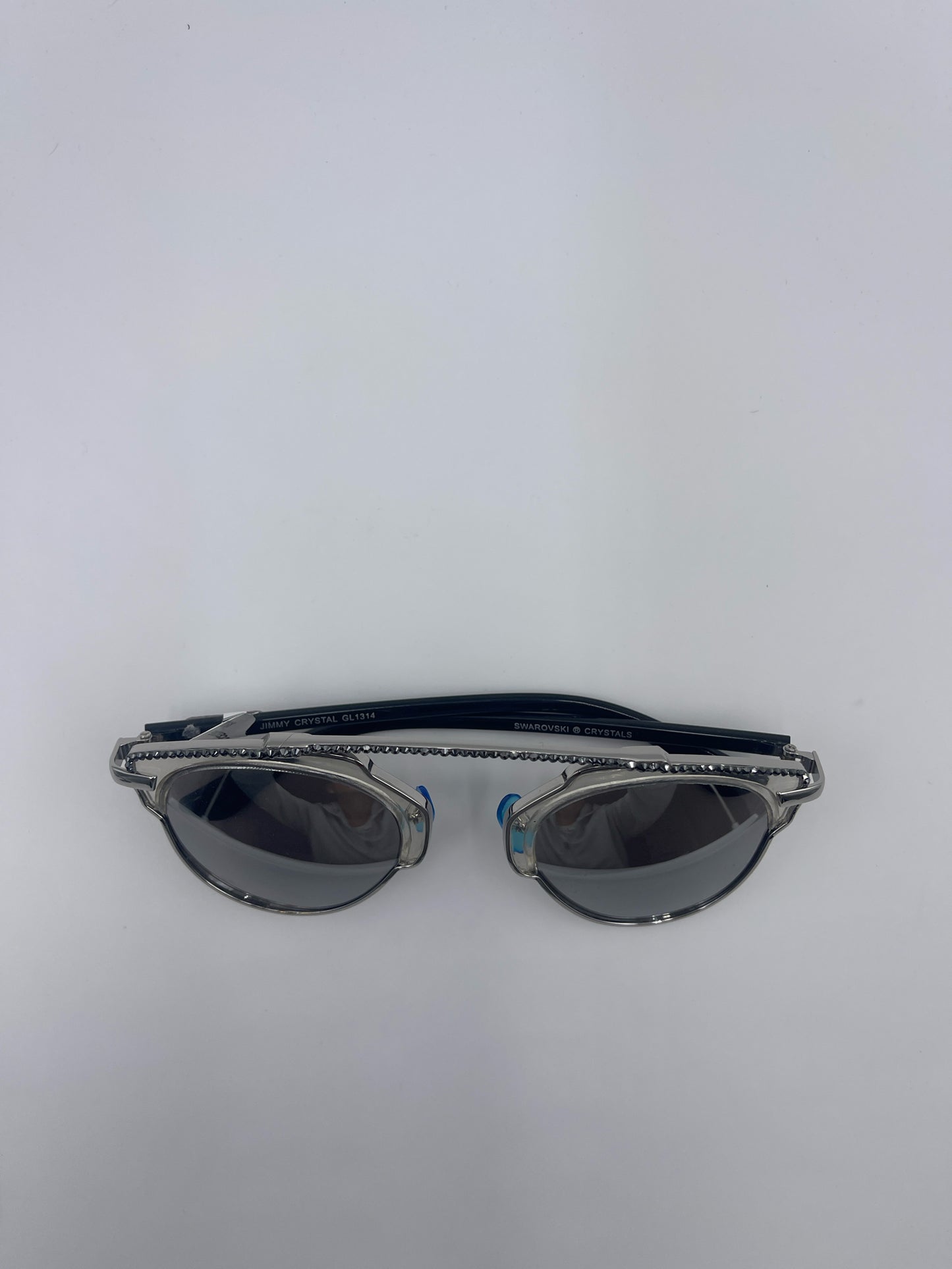 JIMMY CRYSTAL NEW YORK HELENA SILVER MIRROR SUNGLASSES