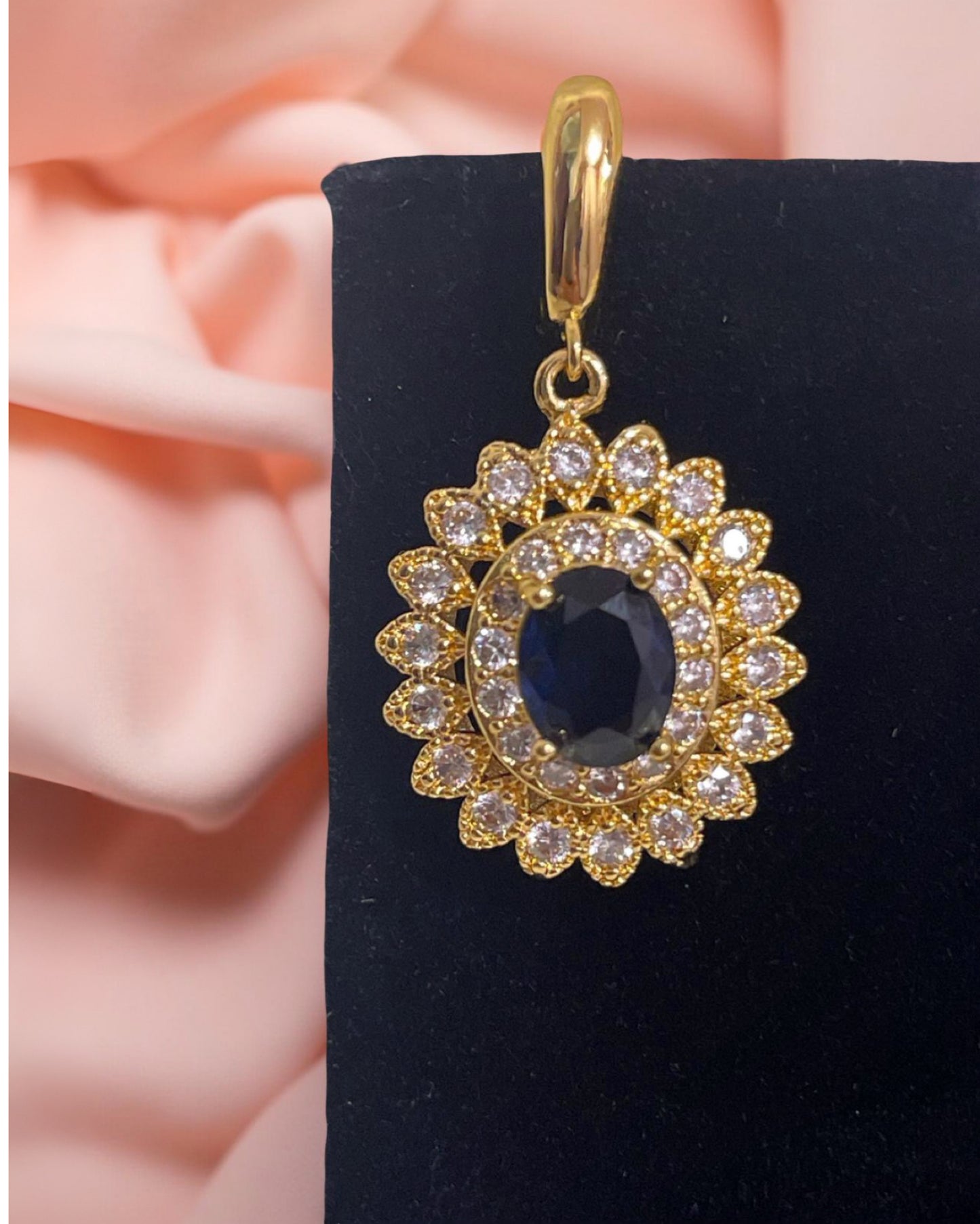 STAUER AZURE SKIES GOLD TONE EARRINGS WITH JEWELRY BAG