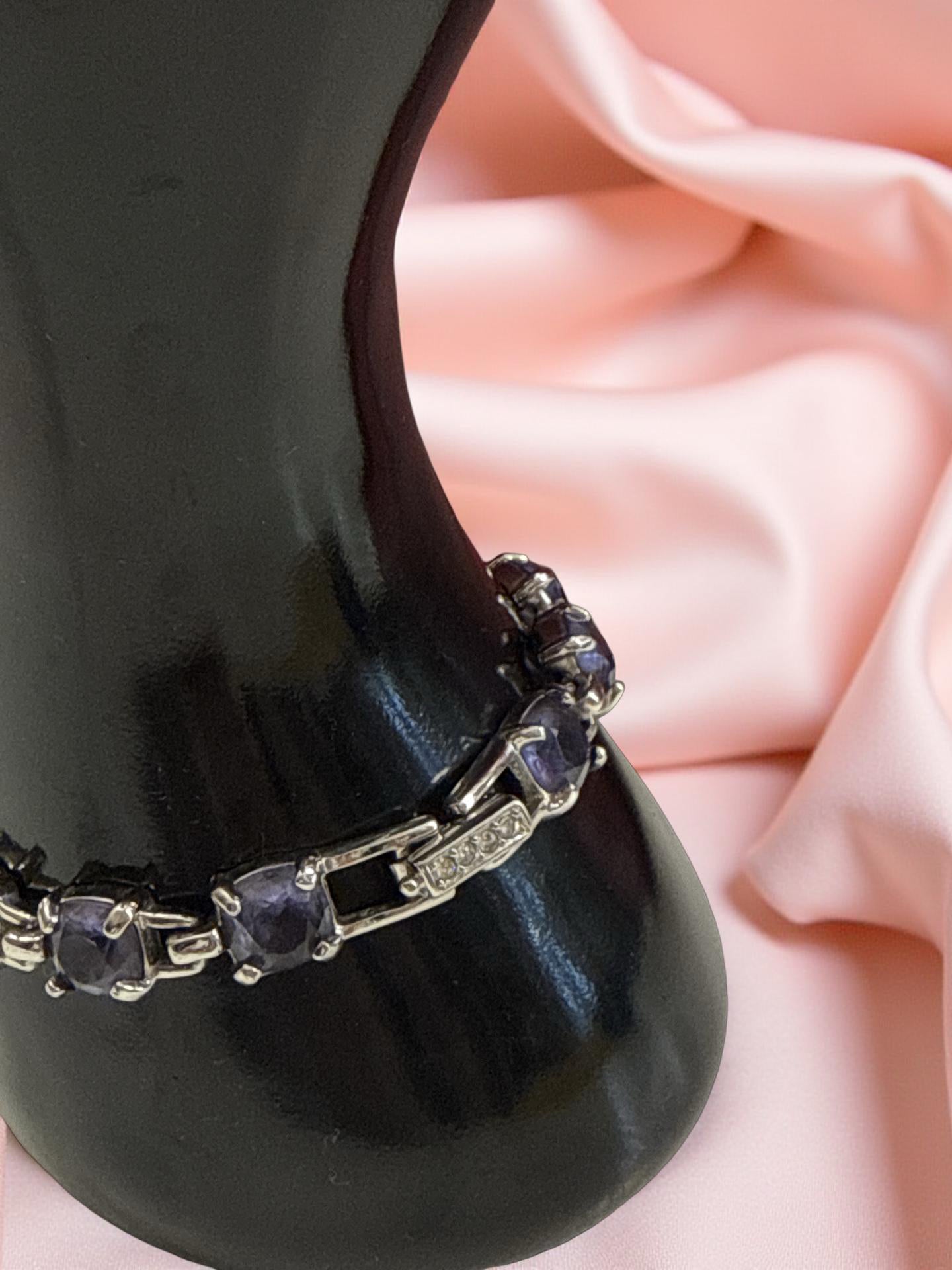 Swarovski silver and purple stone bracelet