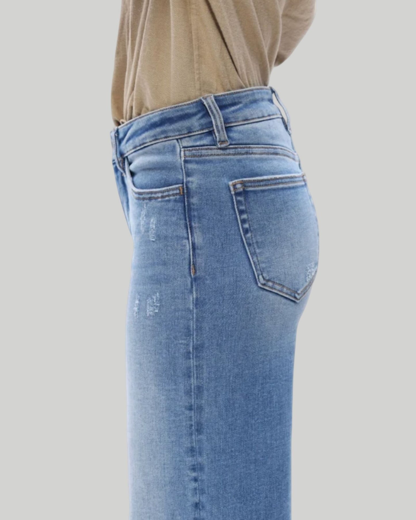 Bayeas Mid Rise Wide Leg Jeans