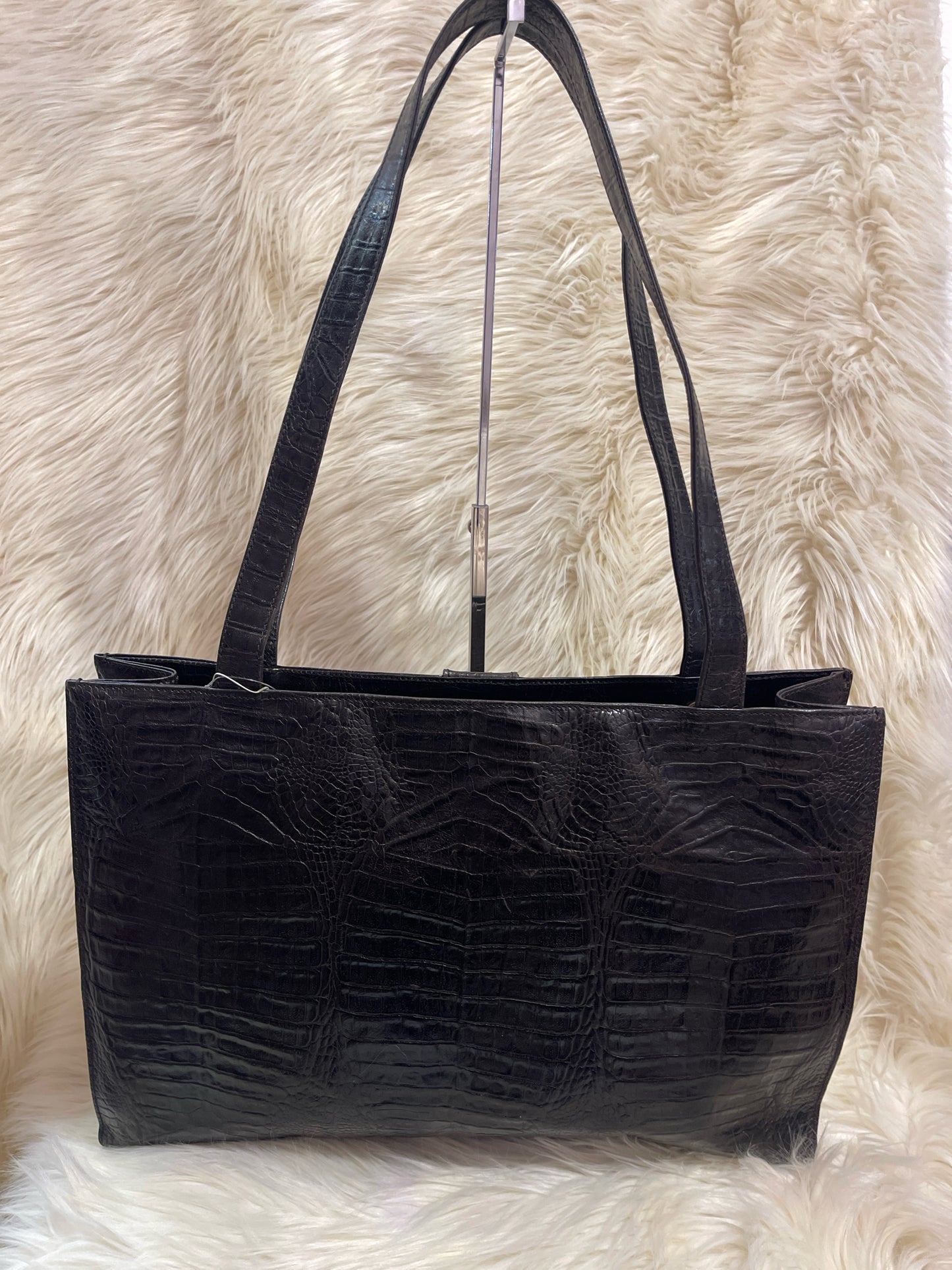 VALENTINO GARAVANI BLACK EMBOSSED TOTE