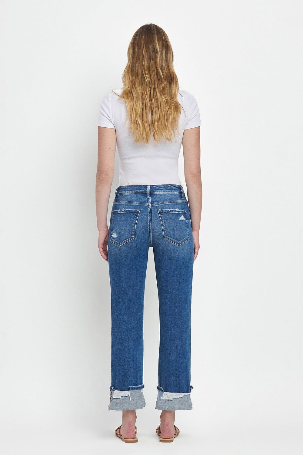High Rise cuff straight jeans Daphne