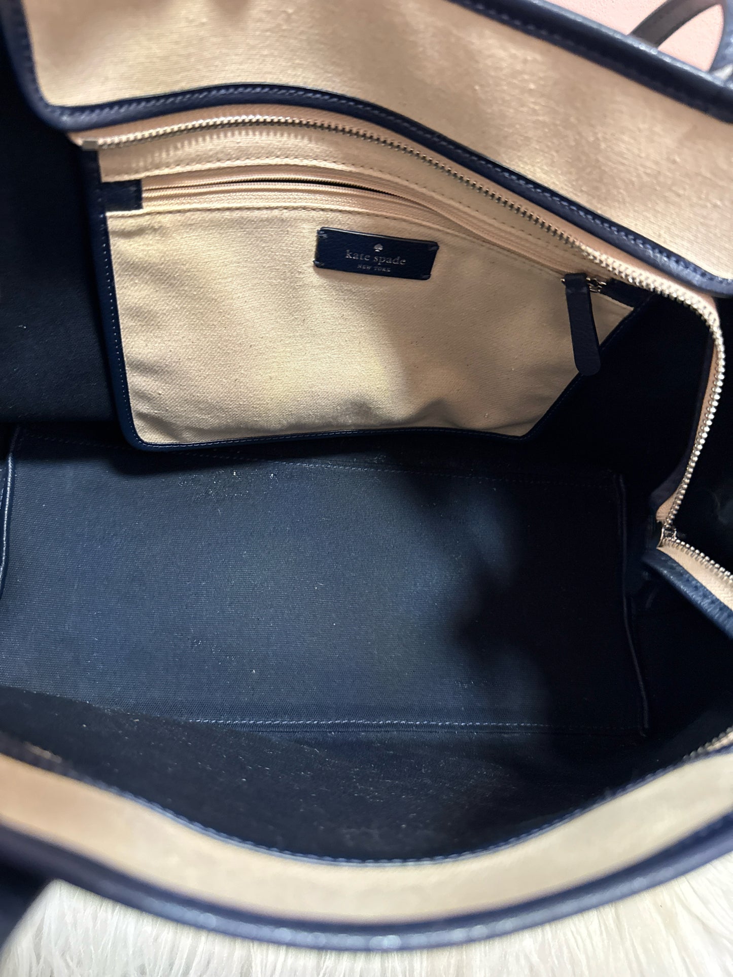 Kate Spade canvas and blue street tote