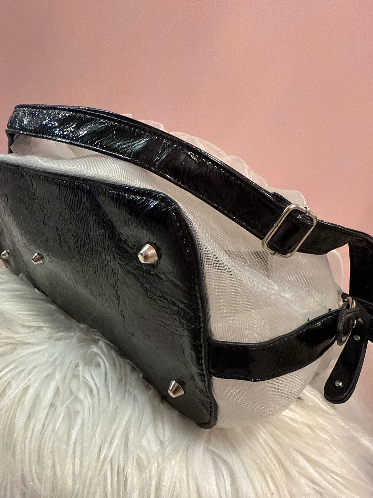 White mesh flower shoulder/handbag
