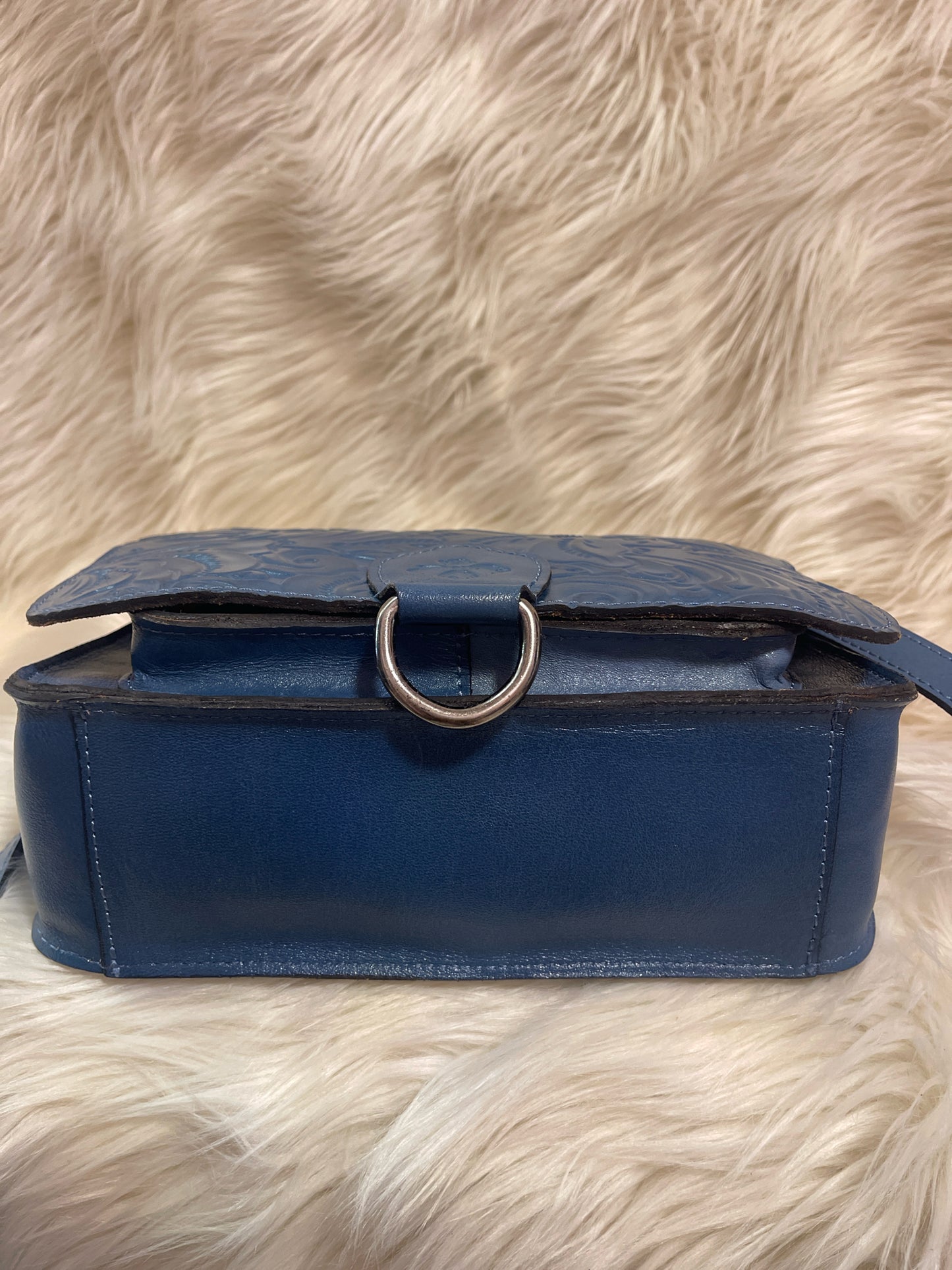 PATRICIA NASH ILINA CROSSBODY SAFFLOWR BLUE WITH DUST BAG NWT